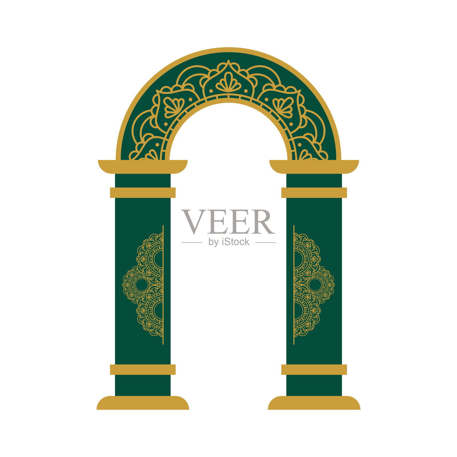 清真寺的弯月形壁龛伊斯兰曼陀罗装饰插画图片素材