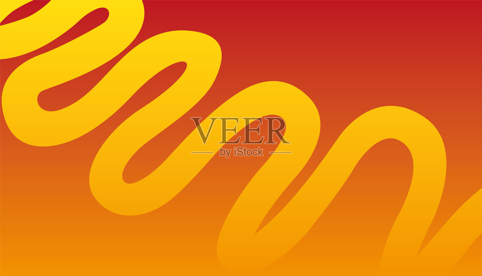抽象背景，带有一条粗大的蛇形线条对角穿过，温暖色调占主导。矢量设计插画图片素材