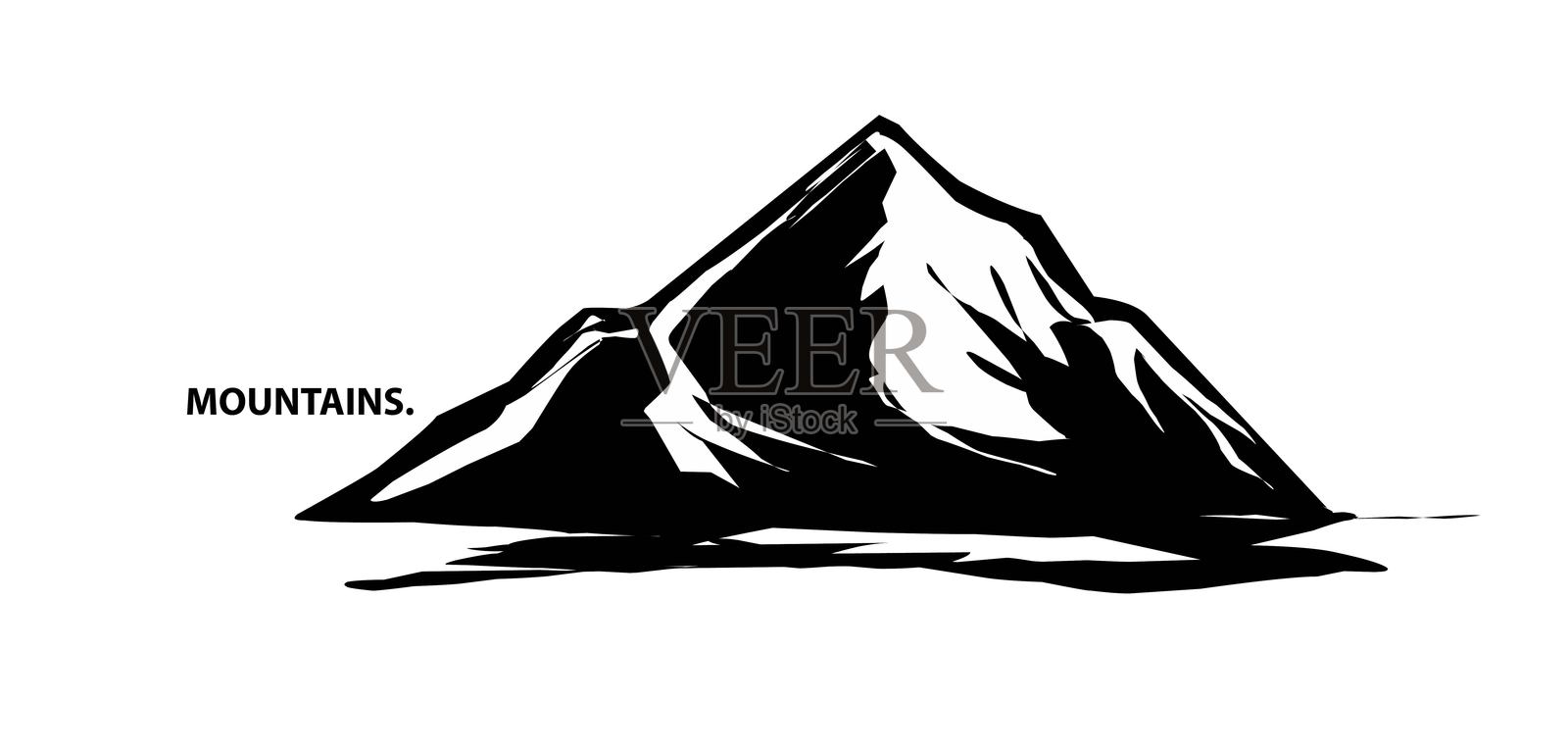 山脉轮廓矢量插图 EPS 10插画图片素材