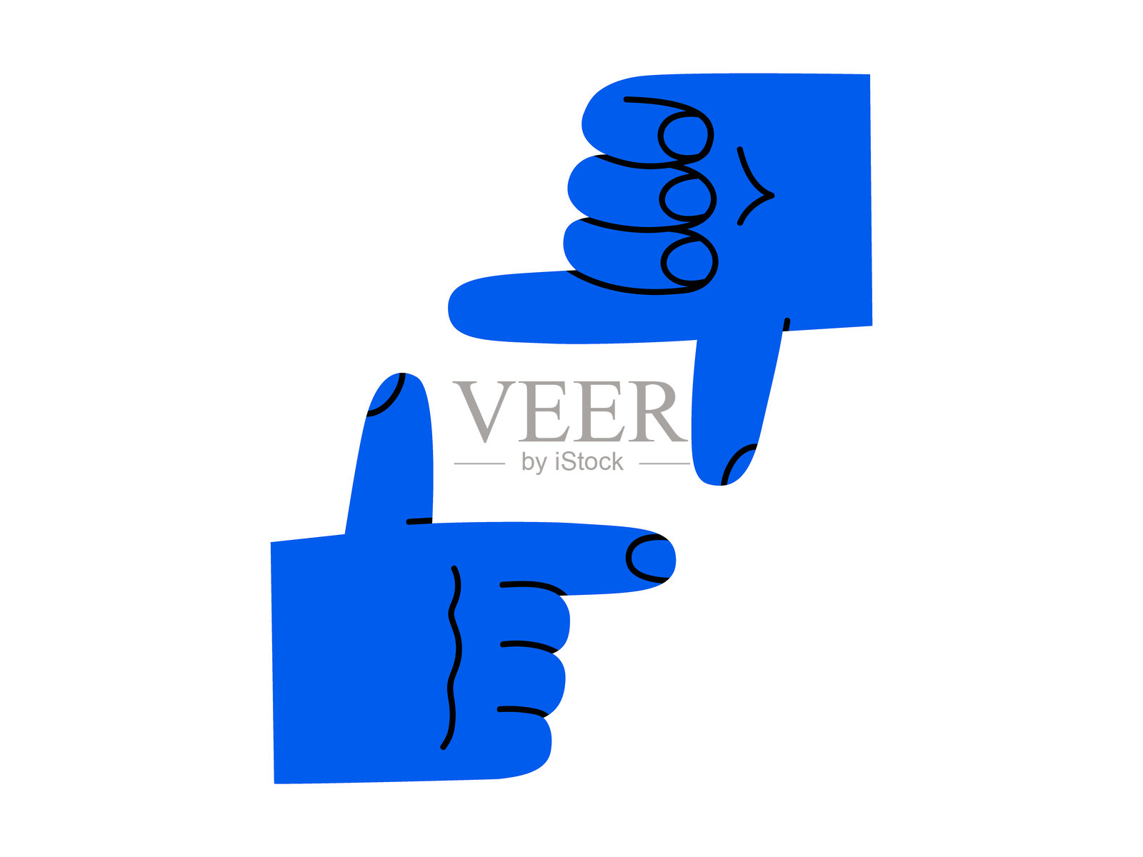 人手框架标志平面插图插画图片素材