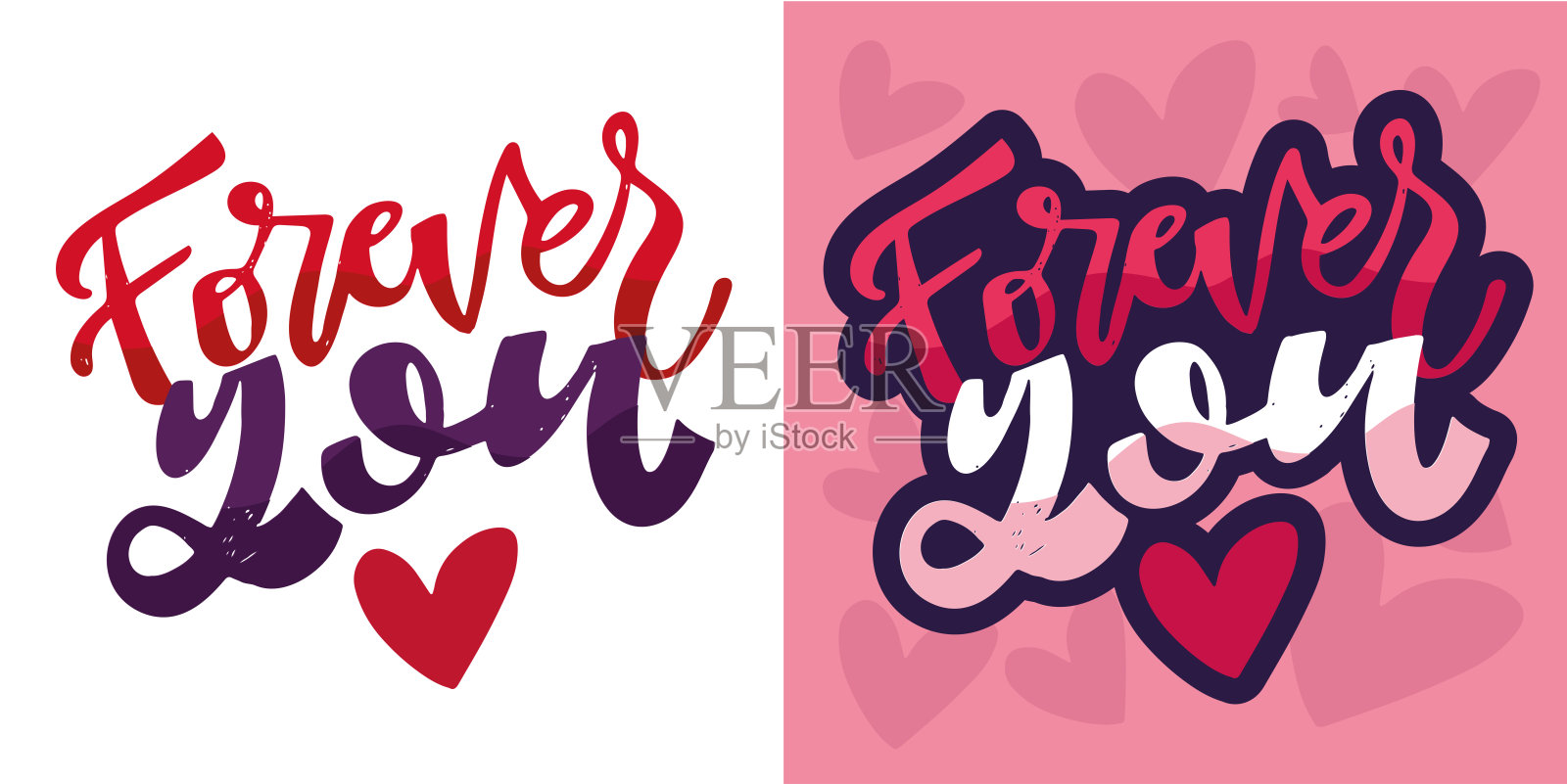 关于爱情和情人节的时尚手绘涂鸦字母名言。适用于T恤设计、杯子印刷、袋子印刷和服装时尚的字母设计。100% 手绘矢量图像。插画图片素材