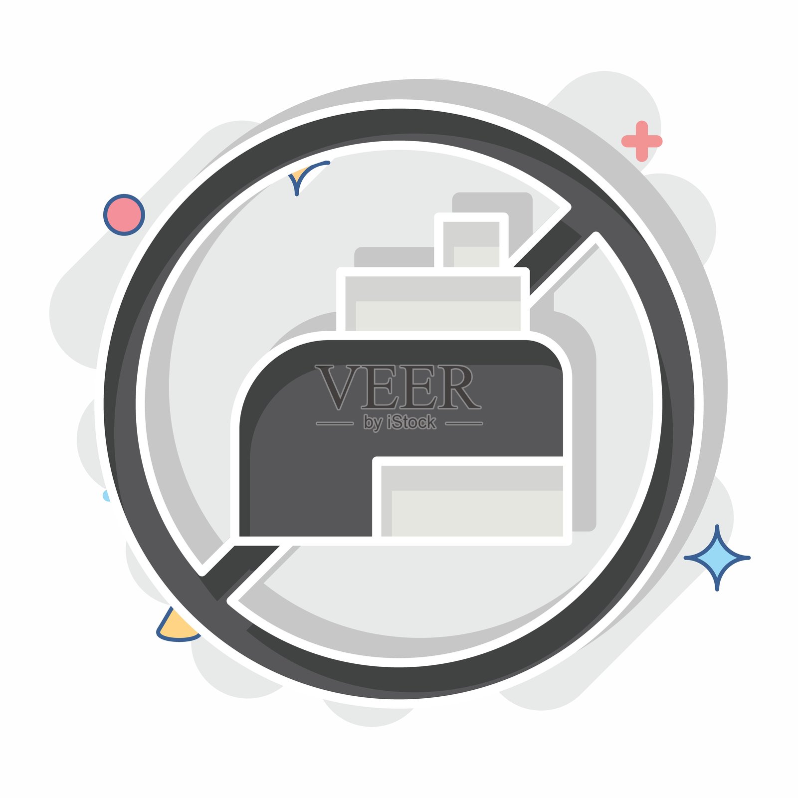 禁止吸电子烟图标，相关于电子烟符号，漫画风格，设计可编辑插画图片素材