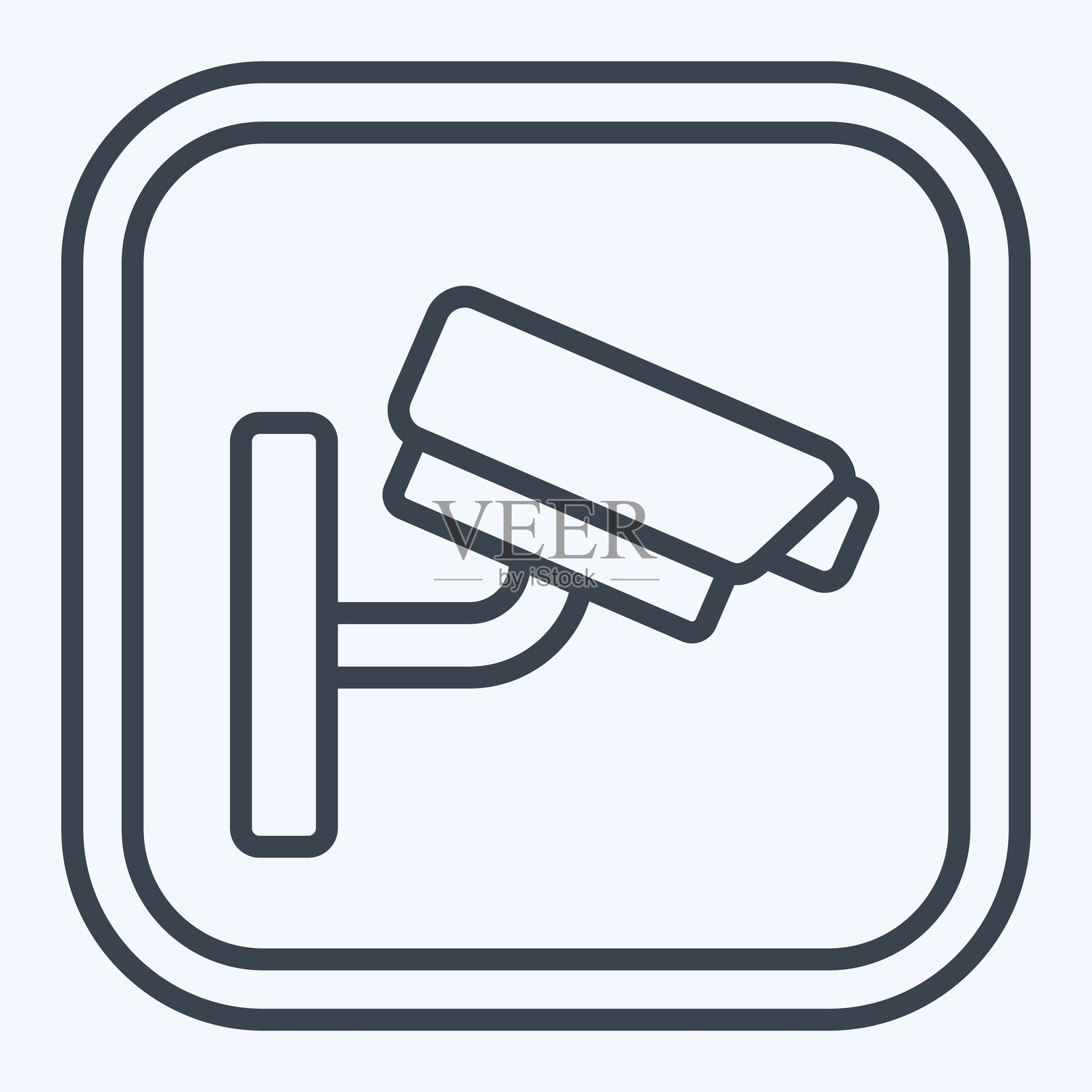 公共监控图标，线条风格，设计可编辑插画图片素材