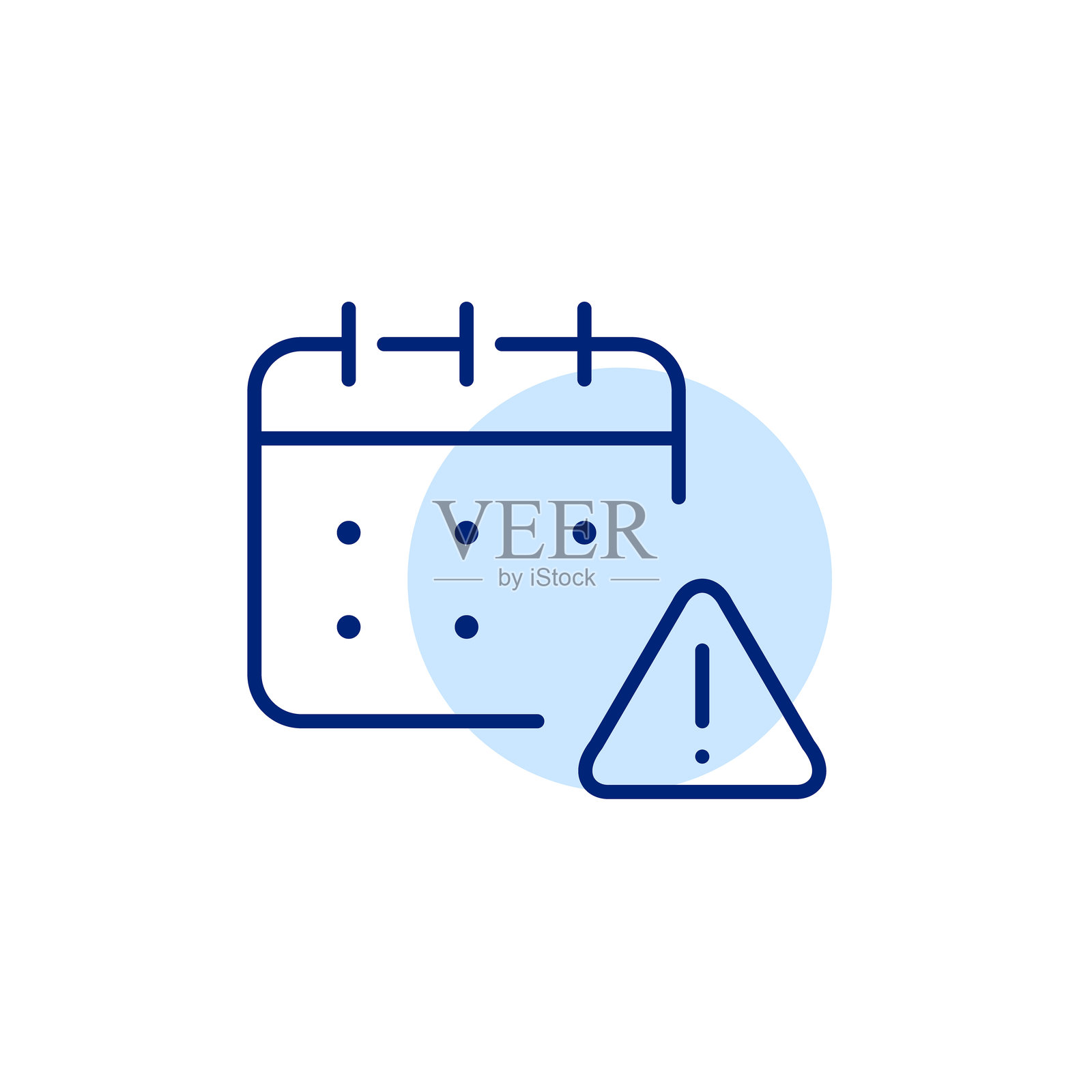 日历和三角形中的感叹号。紧急截止日期警告或重要约会。像素完美，可编辑的线条图标插画图片素材