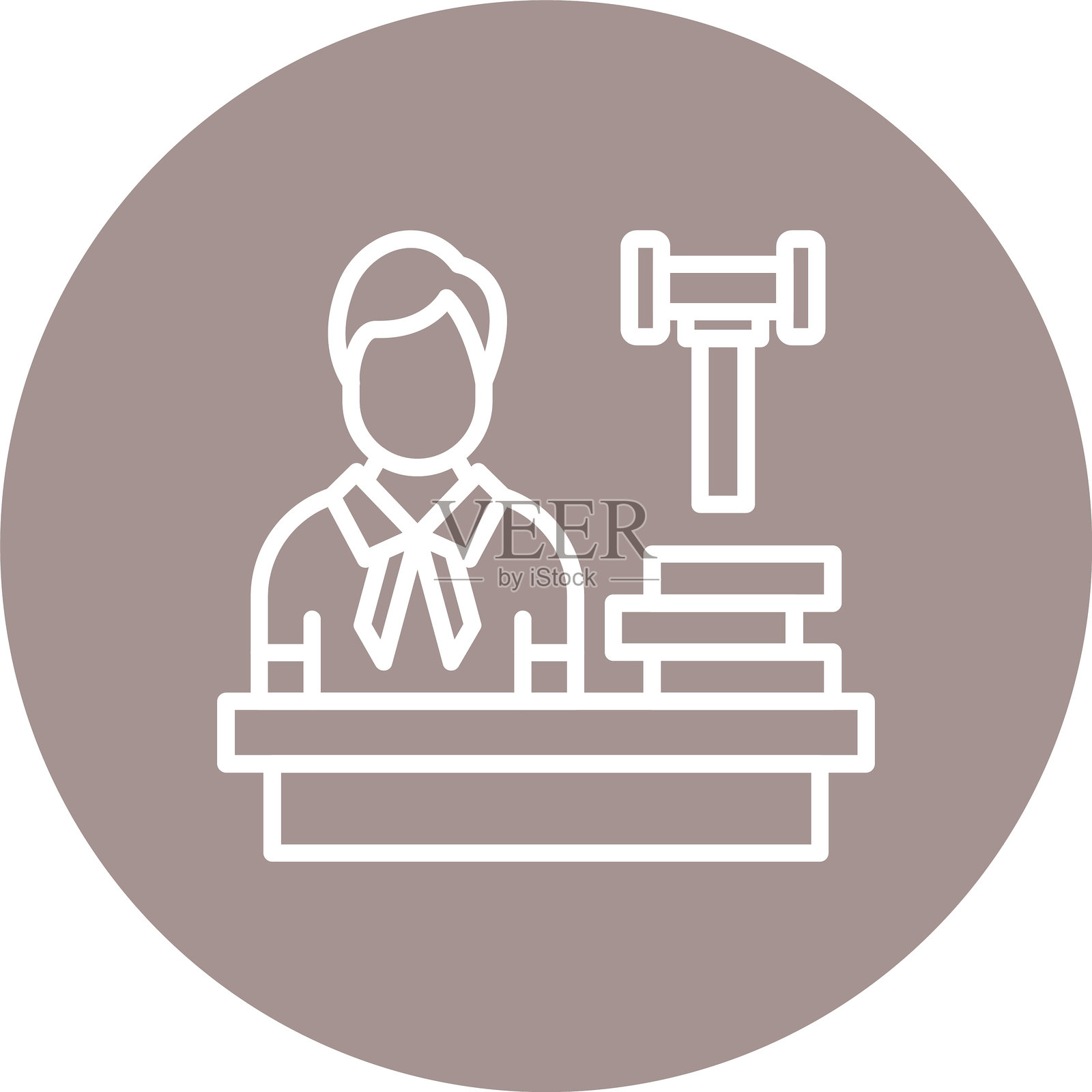 男性法官线条多圈颜色插画图片素材