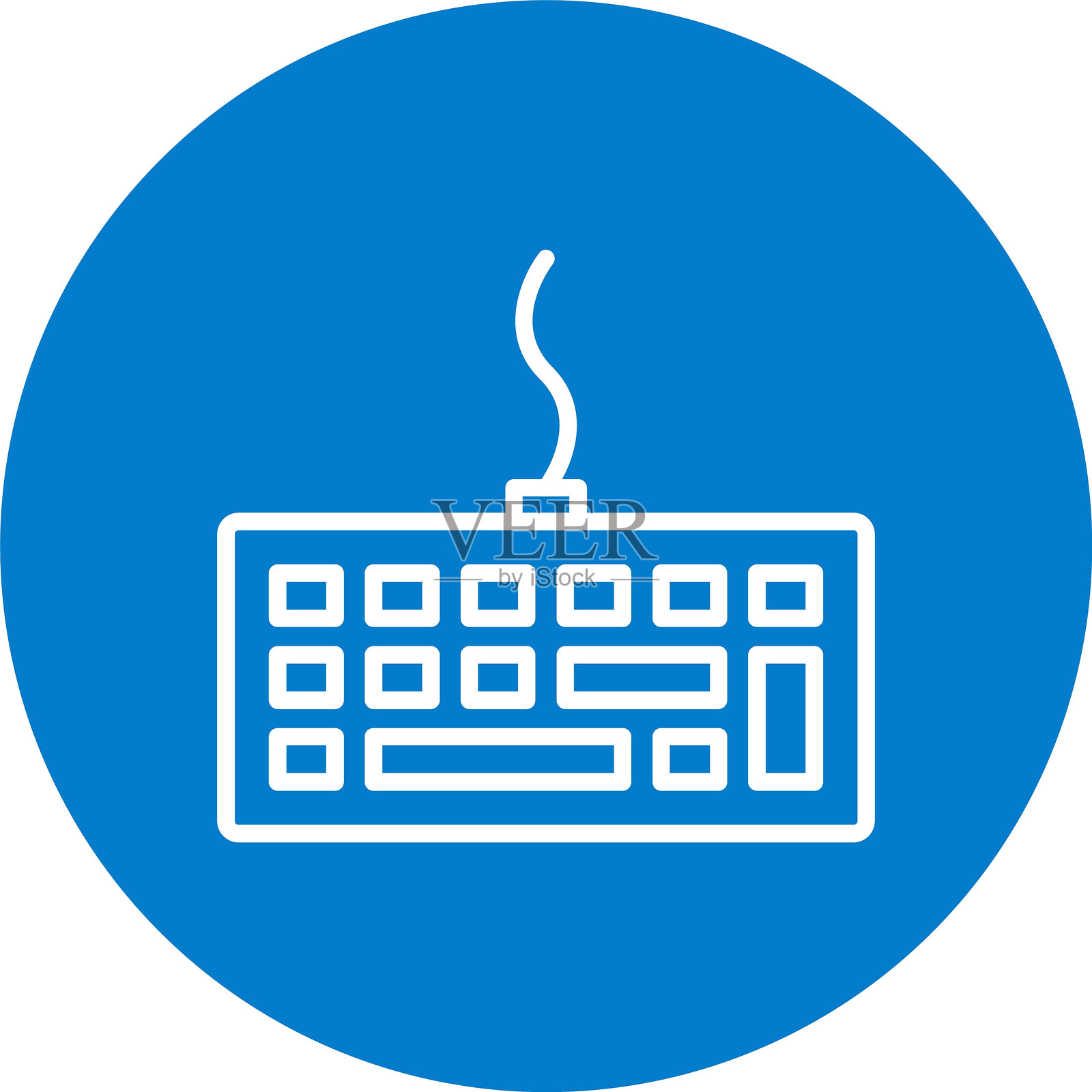 键盘线条多圈颜色插画图片素材