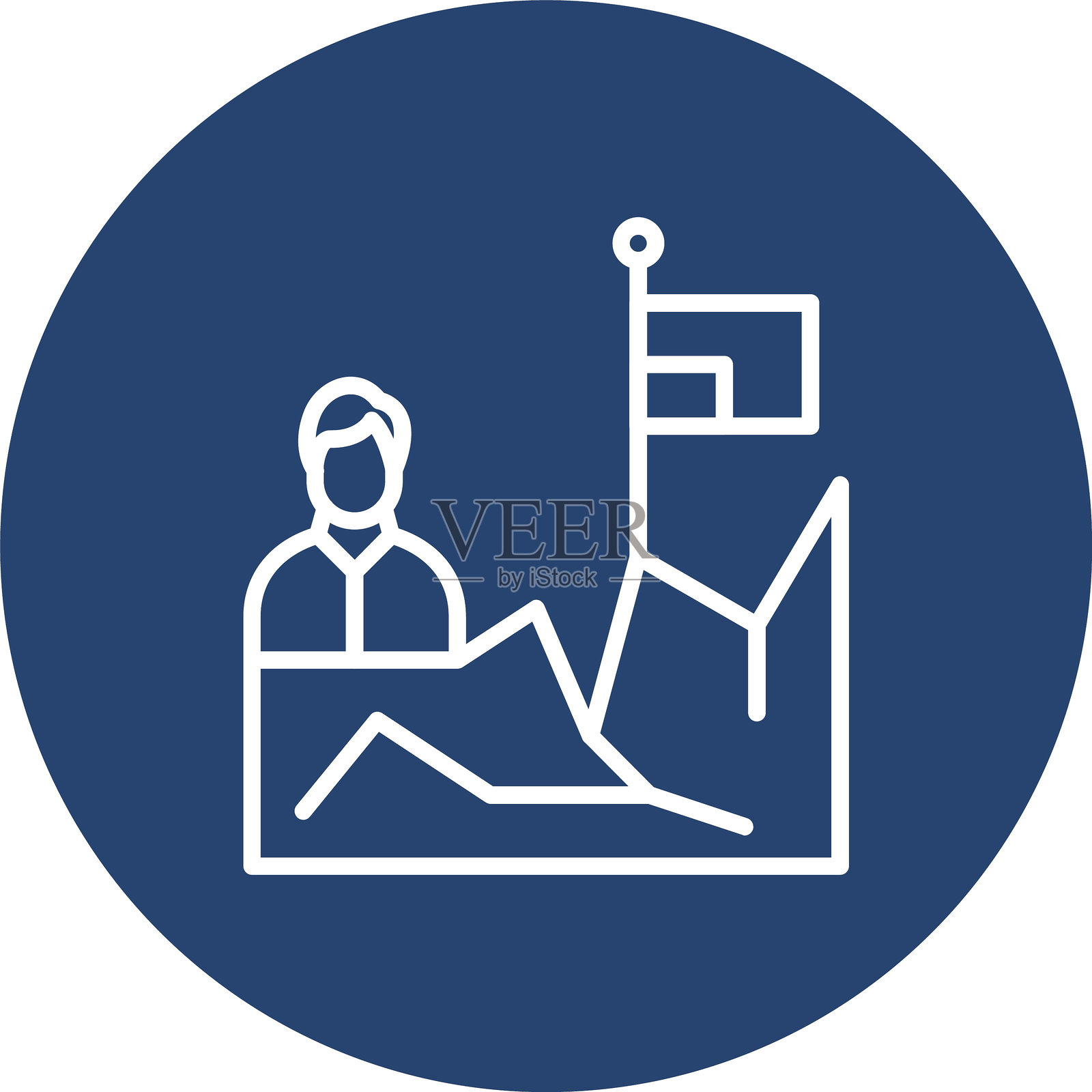 登山者线条多圈颜色插画图片素材