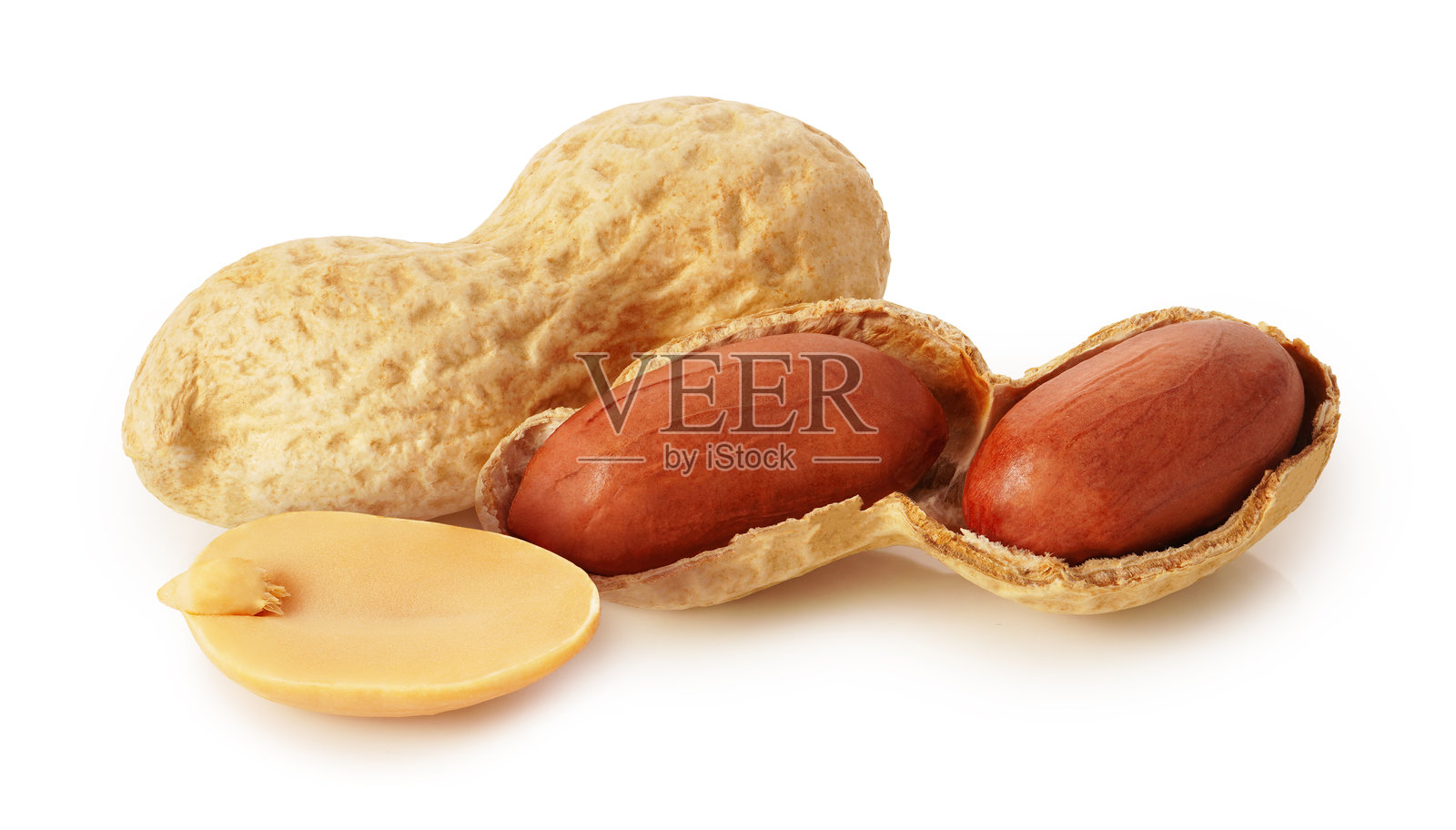 白色背景上的花生照片摄影图片