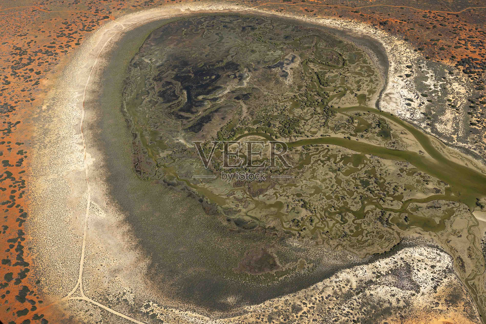 西澳大利亚鲨鱼湾的鸟瞰图照片摄影图片