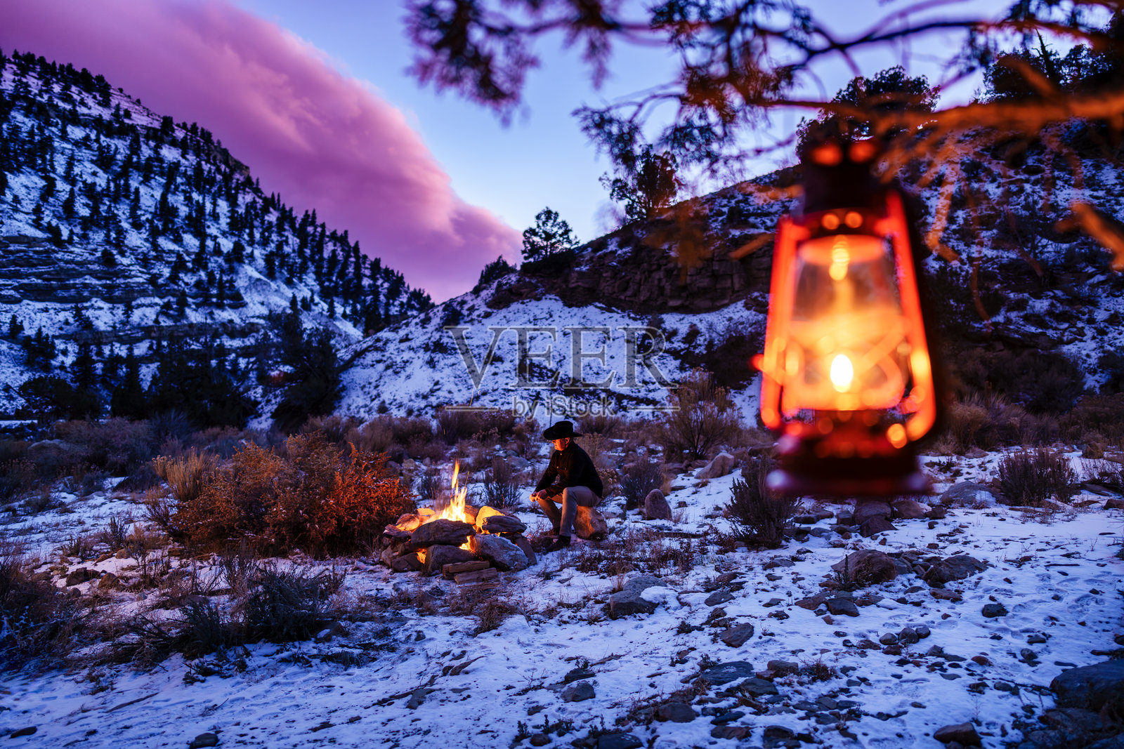 冬季牛仔营照片摄影图片
