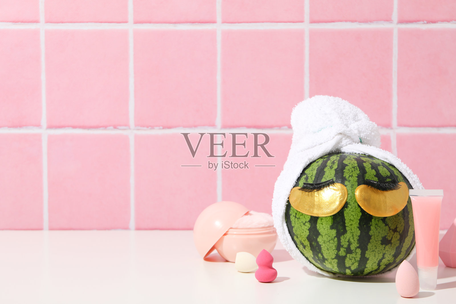 美容和化妆程序的概念，西瓜美容照片摄影图片