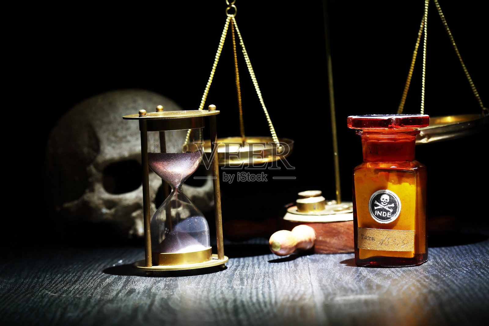 毒药与秤照片摄影图片