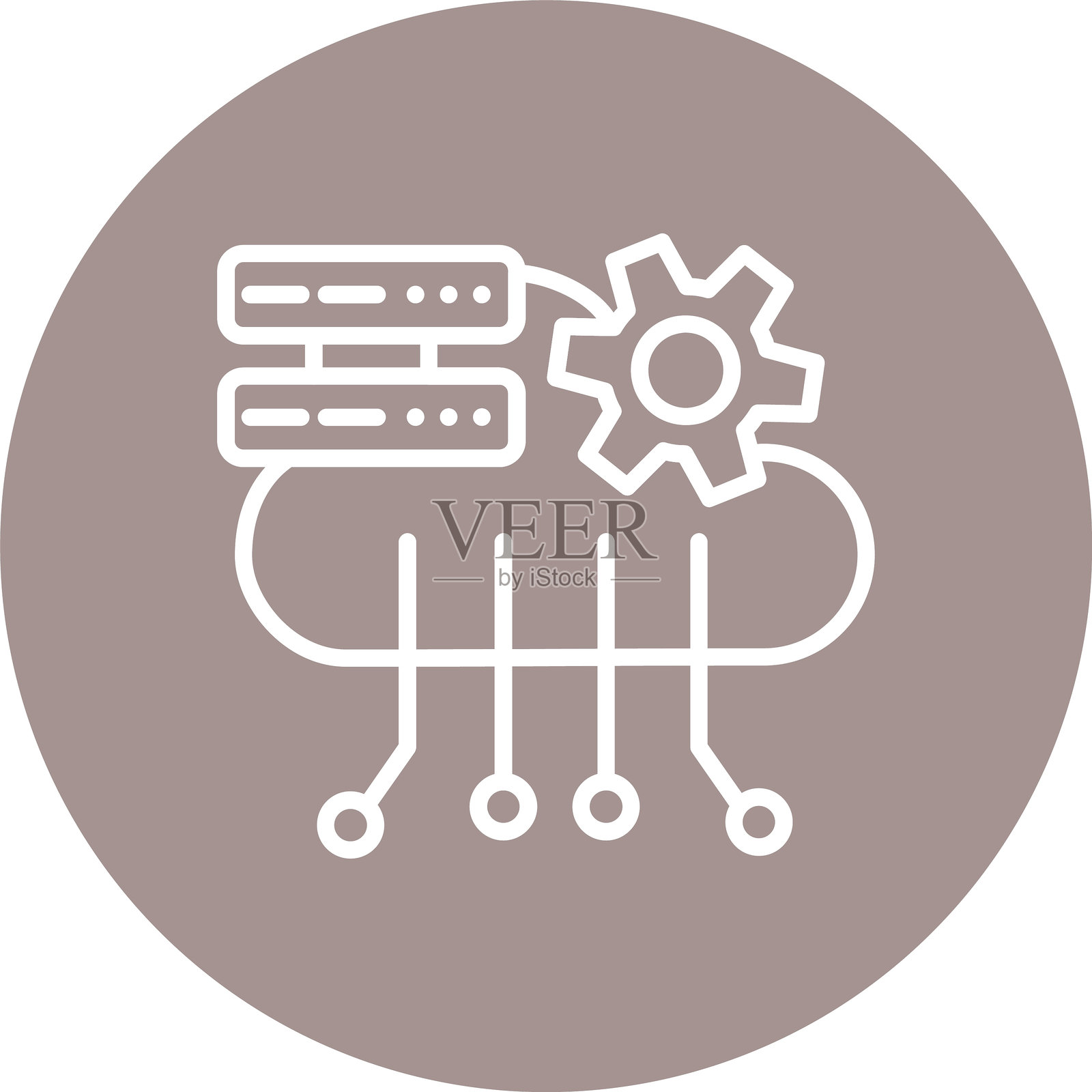 云计算线条多圈颜色插画图片素材