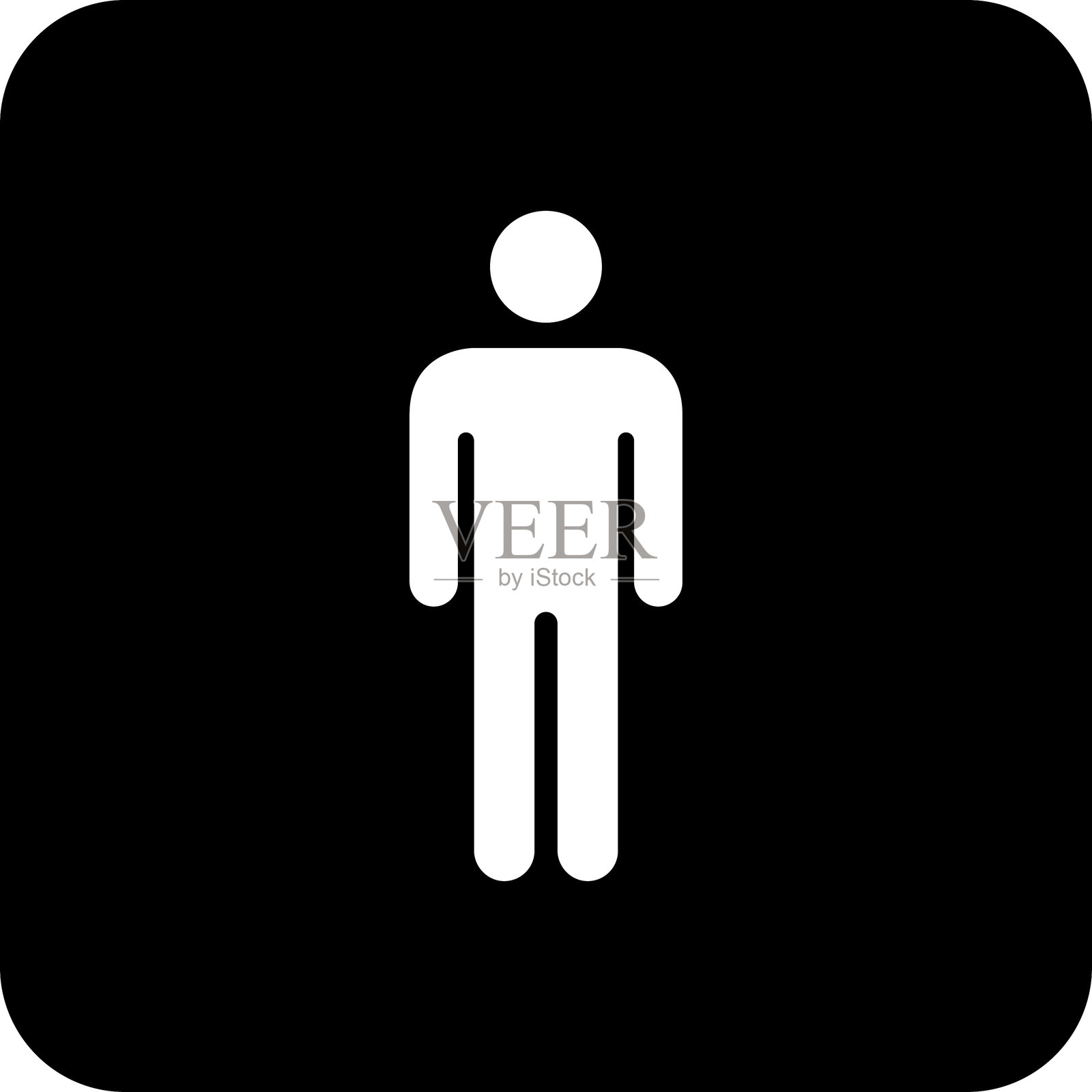 厕所矢量图标。卫生间标志。女性或男性洗手间。卫生间门牌符号插图。插画图片素材