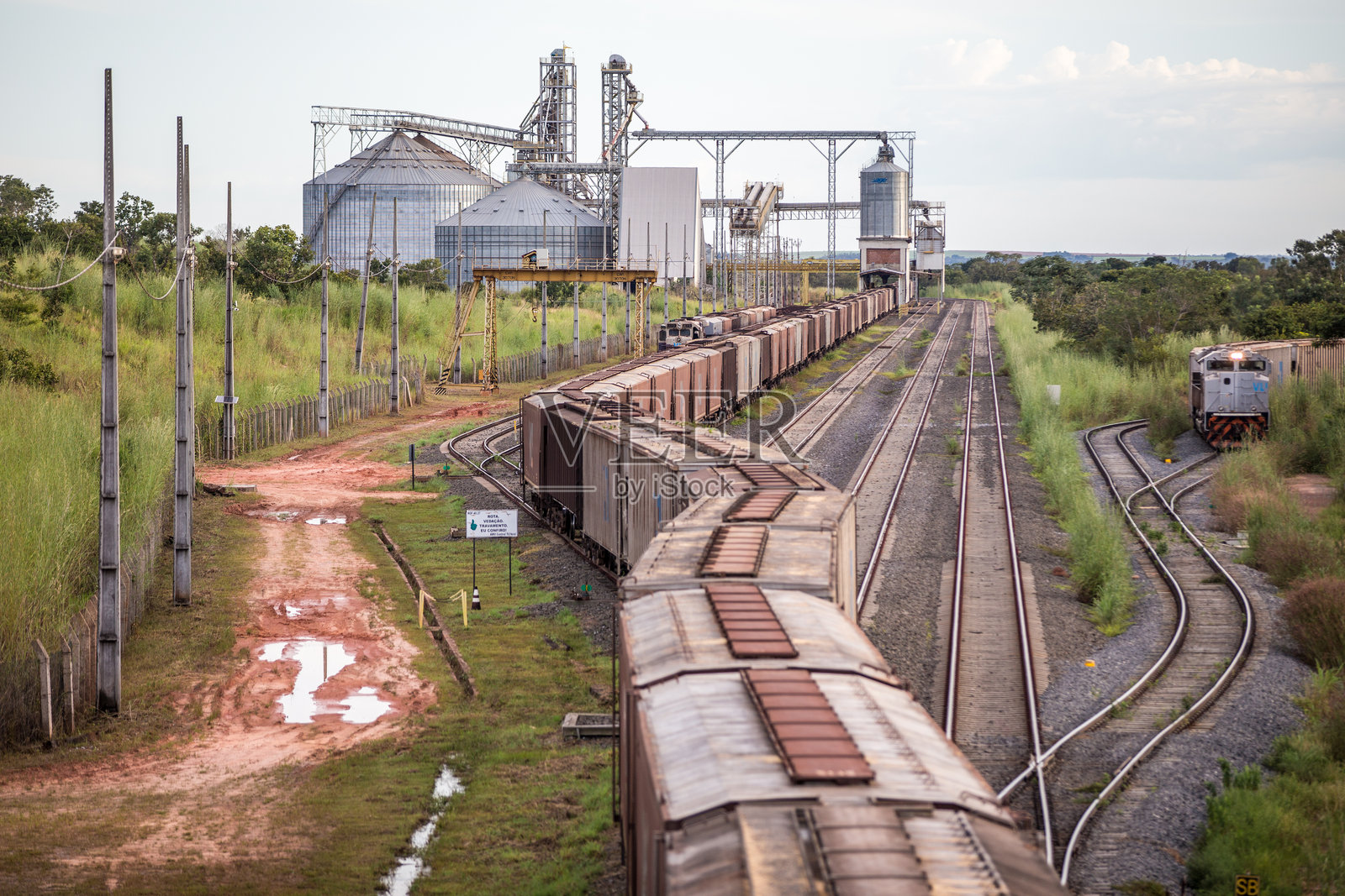 装载大豆的货运列车在MATOPIBA（马拉尼昂、托坎廷斯、皮奥伊和巴伊亚）- 巴西照片摄影图片