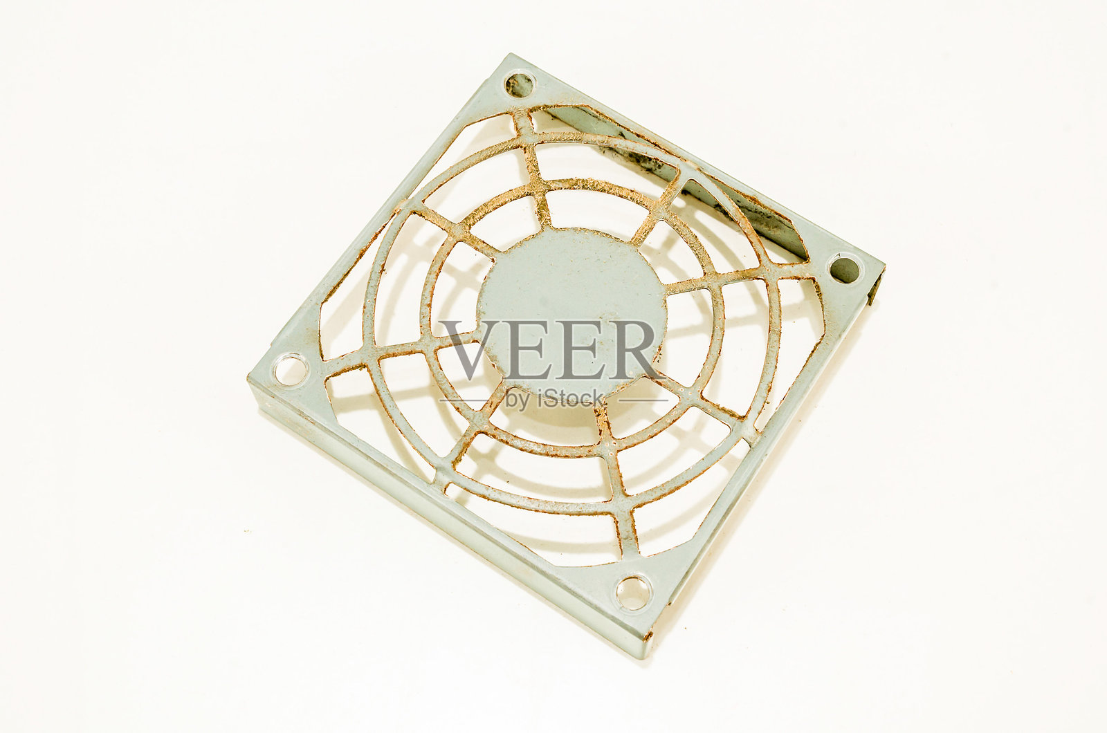 一个风扇坐在白色背景上照片摄影图片