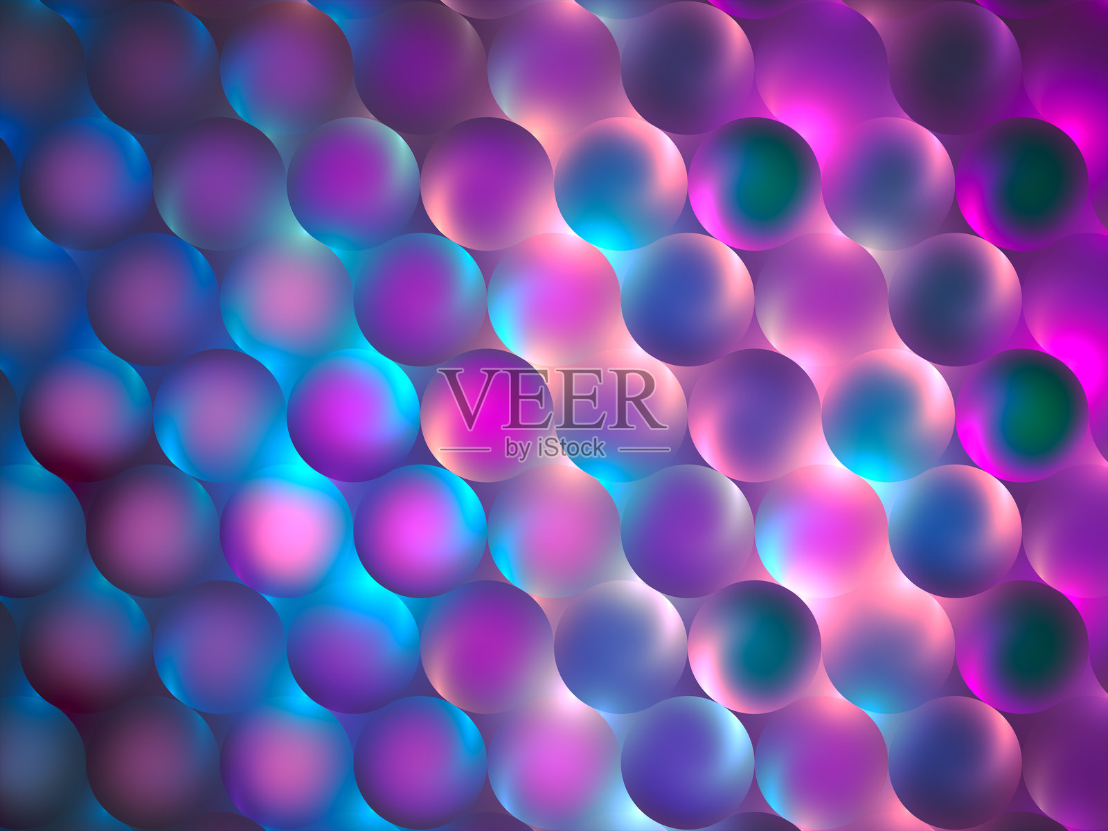 发光的霓虹渐变圆圈抽象3D背景。照片摄影图片