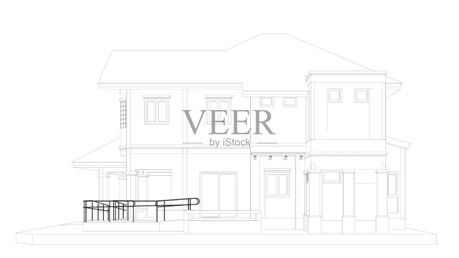 住宅项目的3D插图照片摄影图片