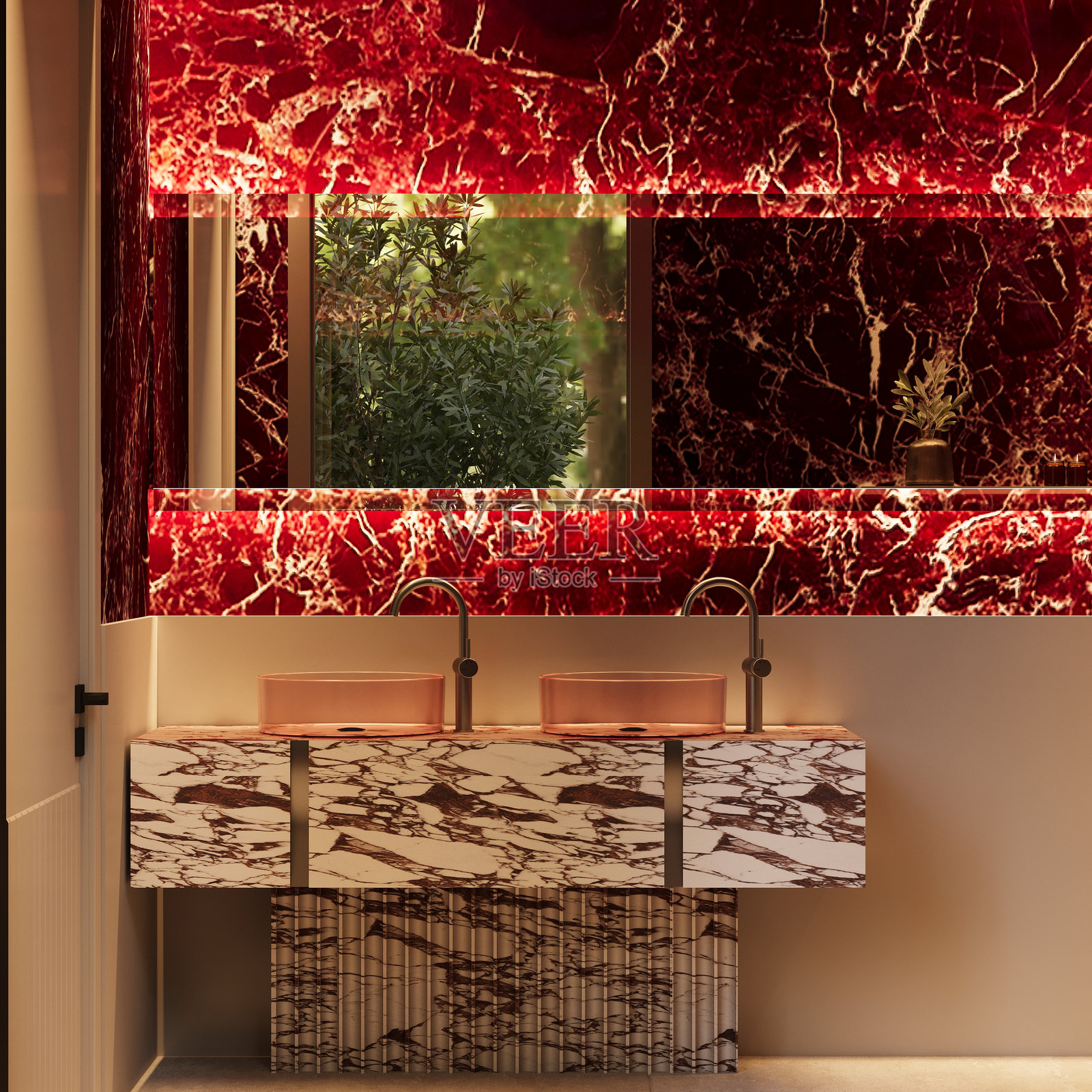 浴室室内设计3D渲染图照片摄影图片