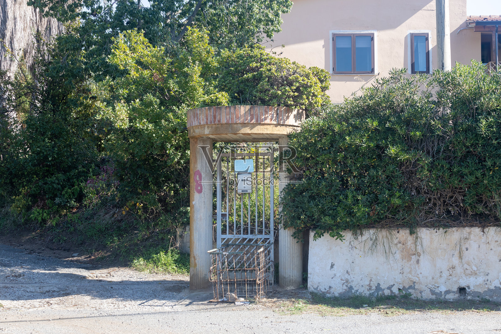 意大利卡拉布里亚省路边房屋的细节照片摄影图片