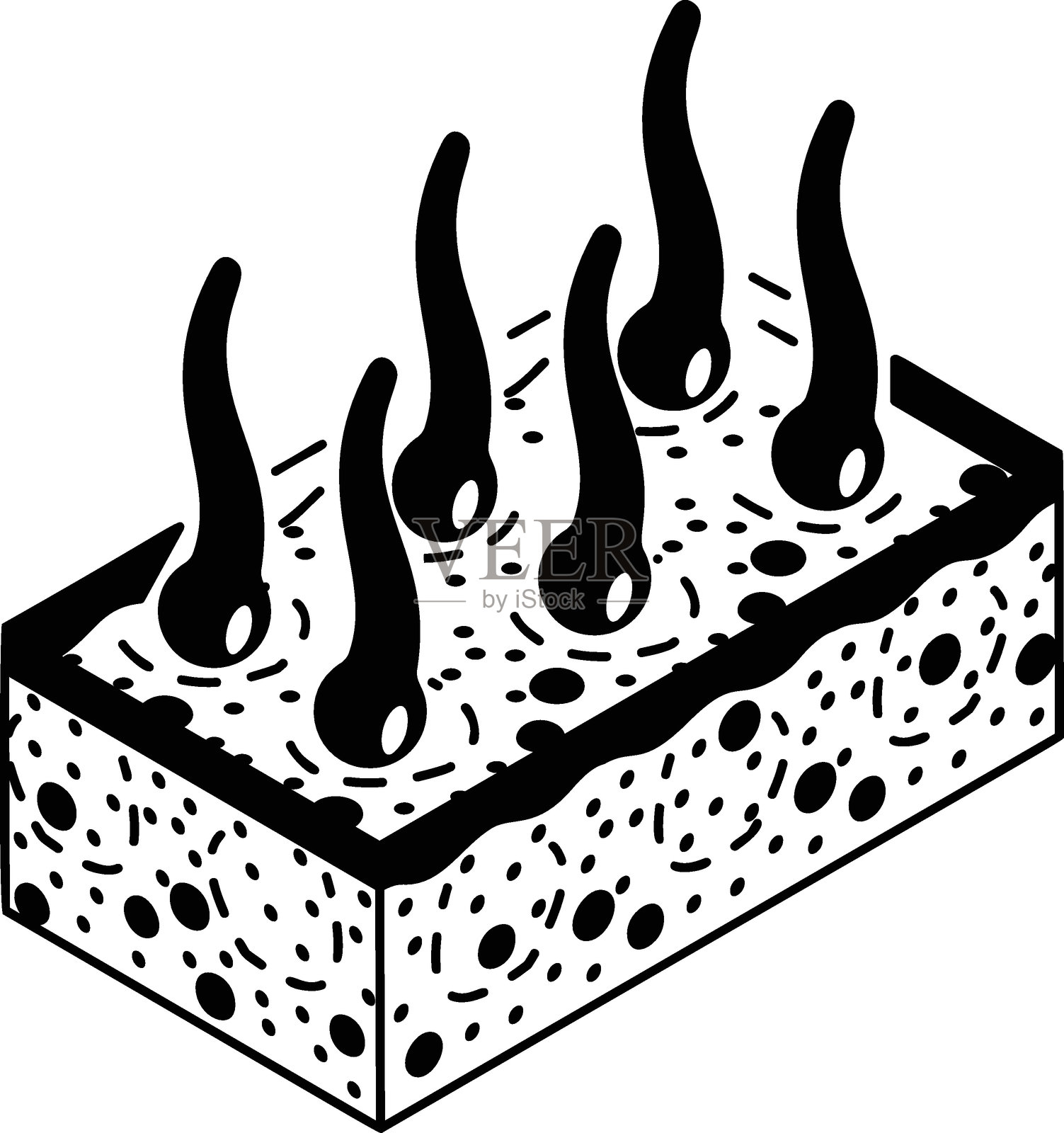 皮肤炎和皮肤过敏等距矢量图标，美容和个人护理符号，美容皮肤科标志，身体美学插图，头皮皮肤病概念插画图片素材