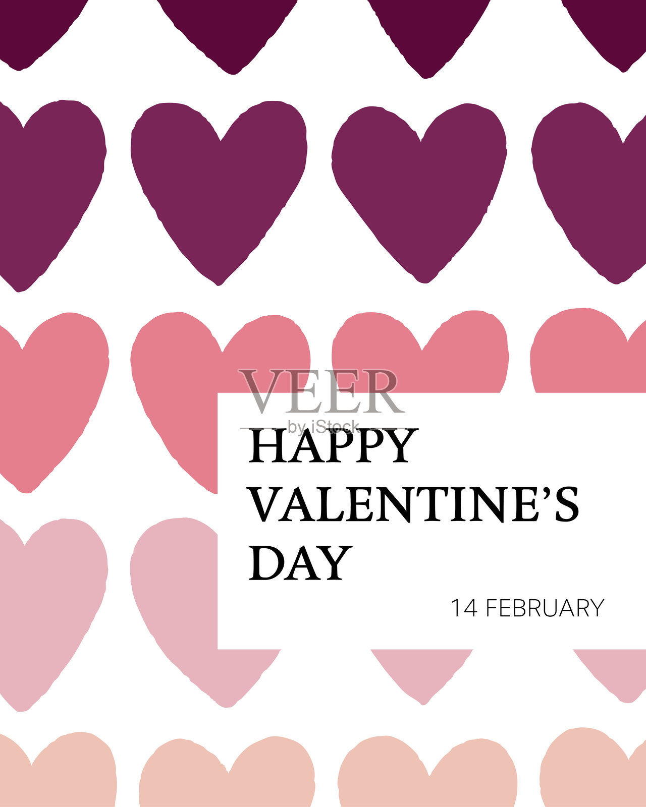 情人节贺卡，创意矢量插图，适合您的设计。节日模板用于横幅、传单、手册、广告、封面、海报、销售。插画图片素材