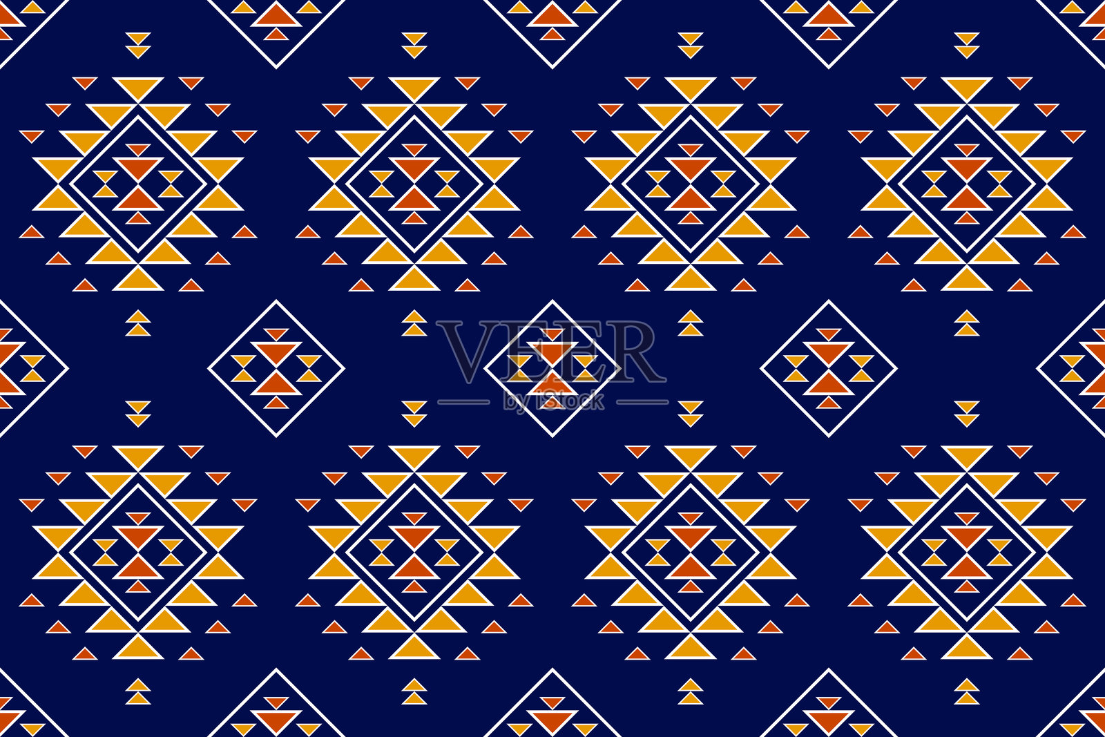 墨西哥风格的面料。部落几何民族无缝图案。阿兹特克艺术装饰印刷。插画图片素材
