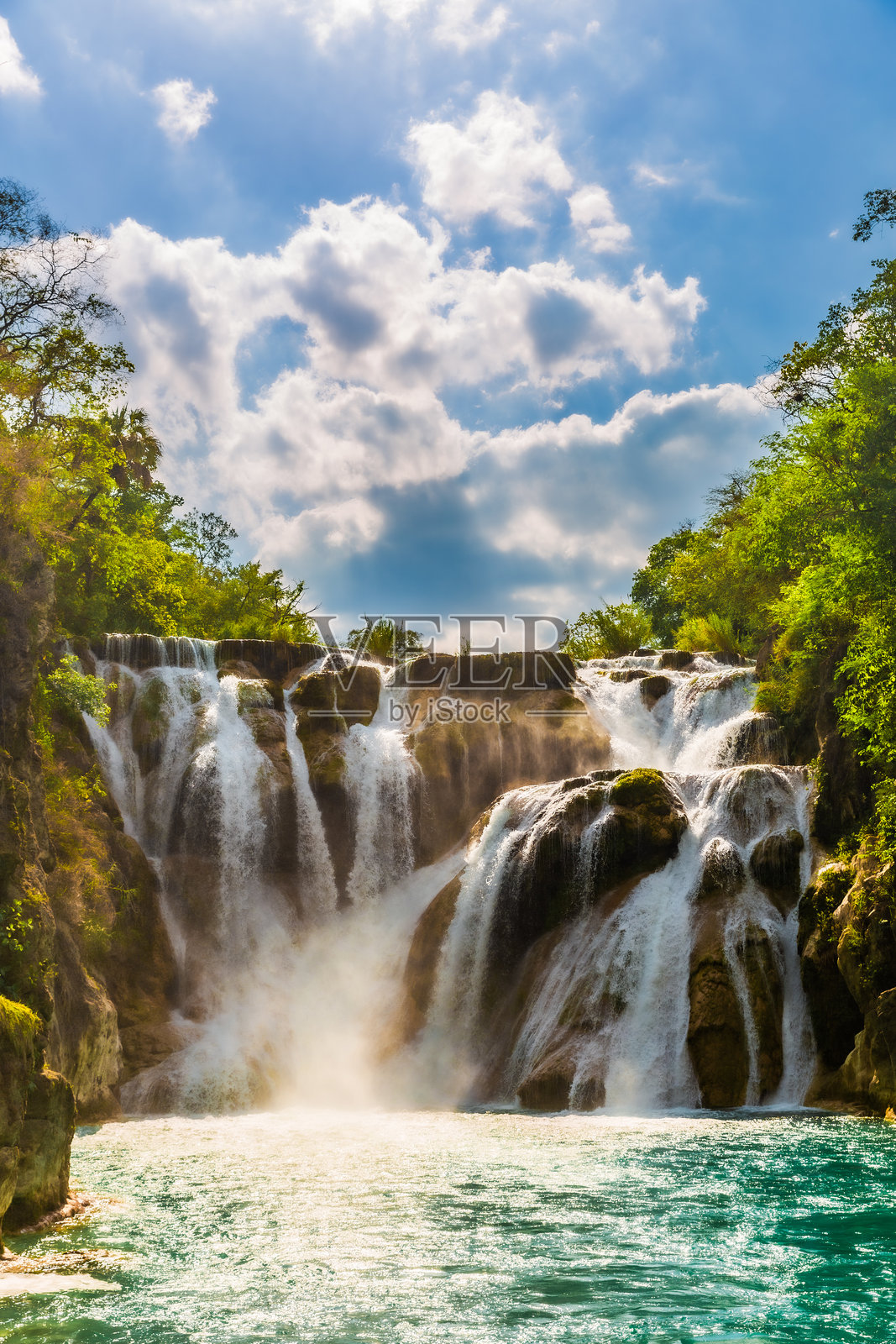 埃尔梅科瀑布照片摄影图片
