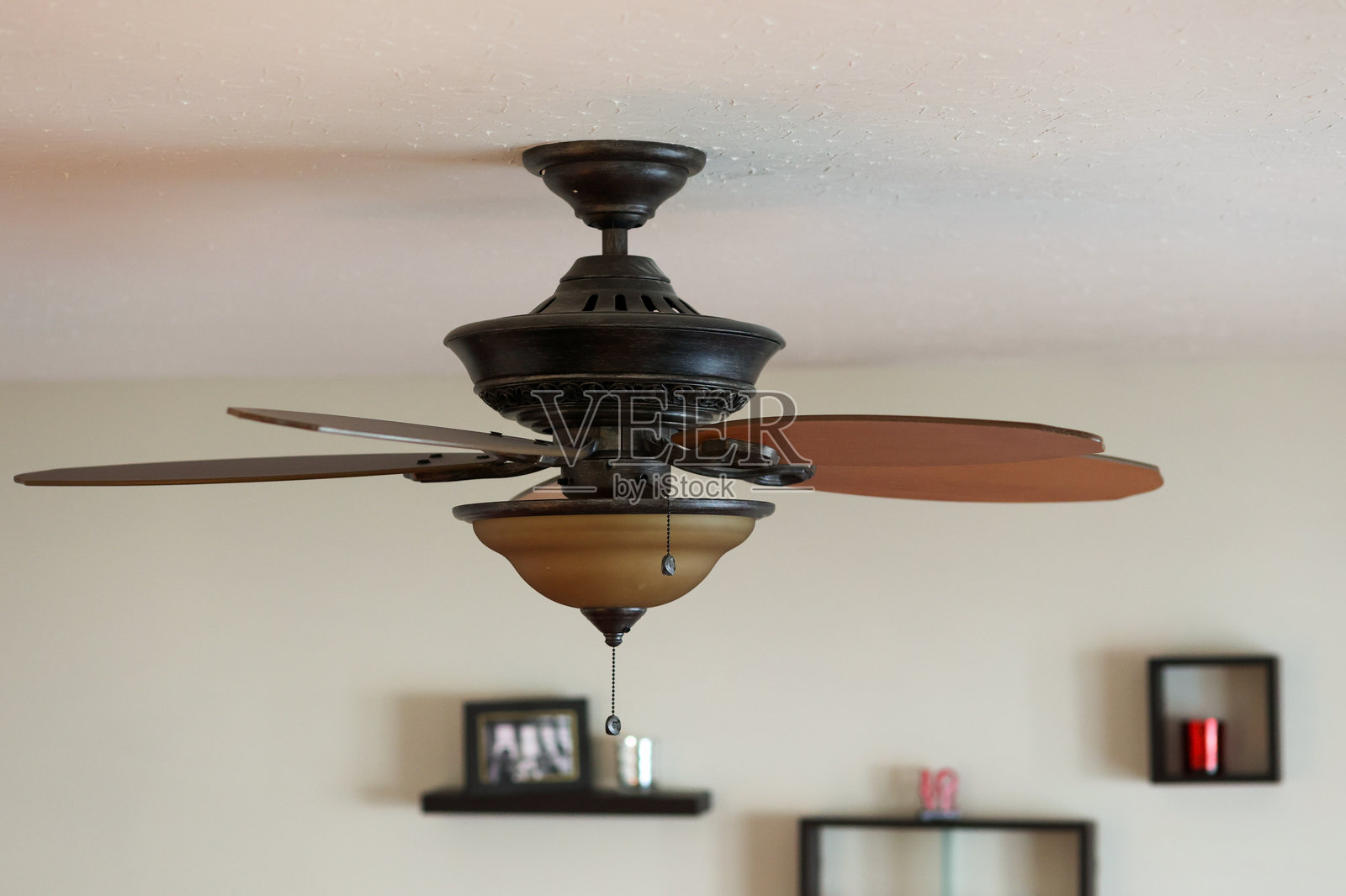 客厅里的吊扇照片摄影图片