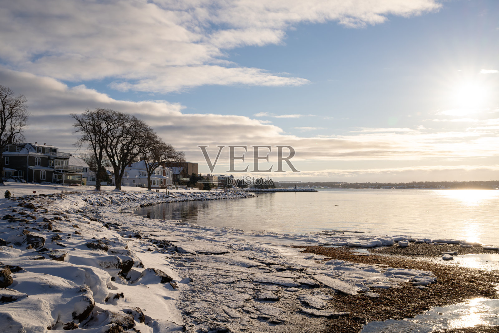 查洛顿维多利亚公园步道的日落照片摄影图片