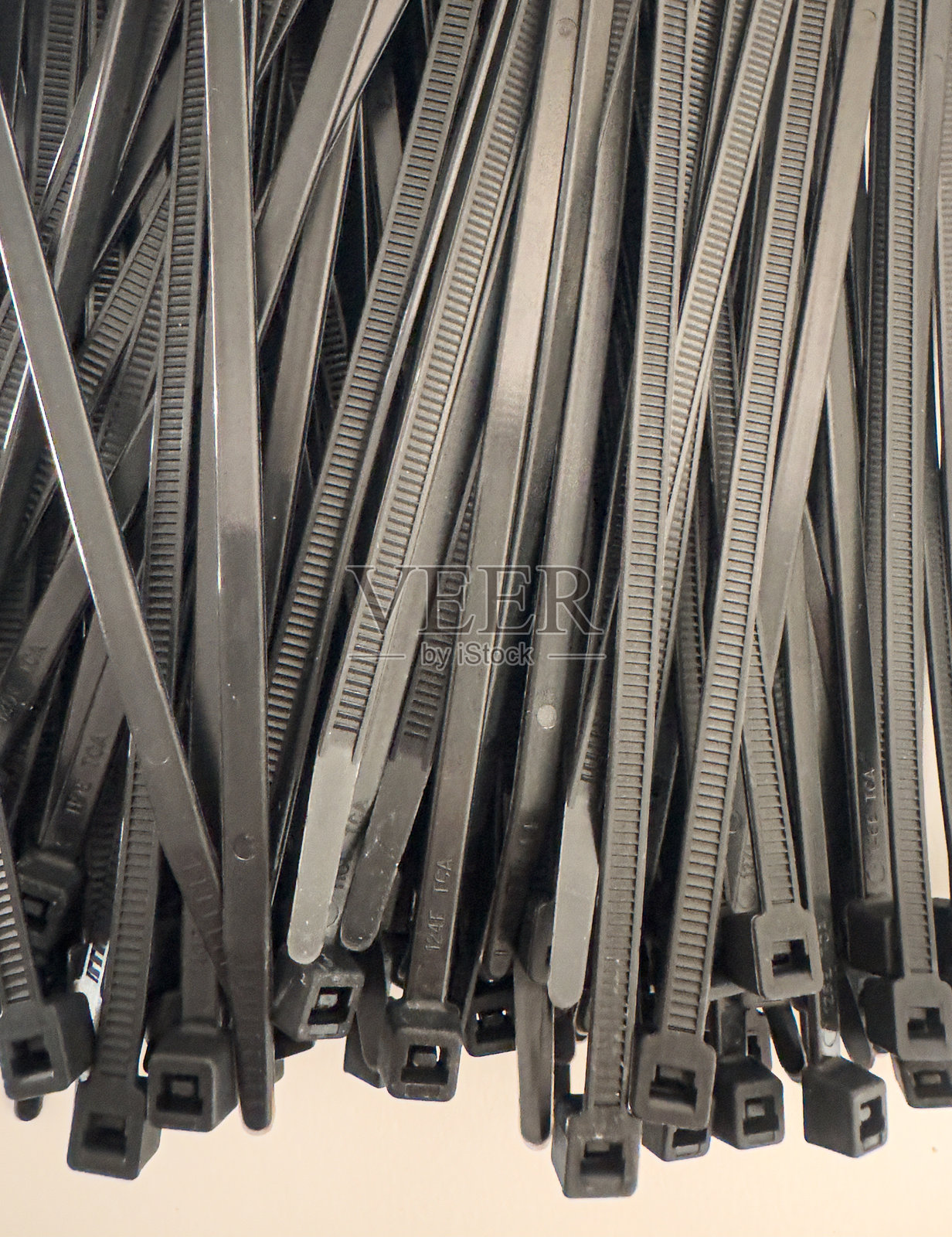 黑色拉链电缆扎带的特写镜头照片摄影图片