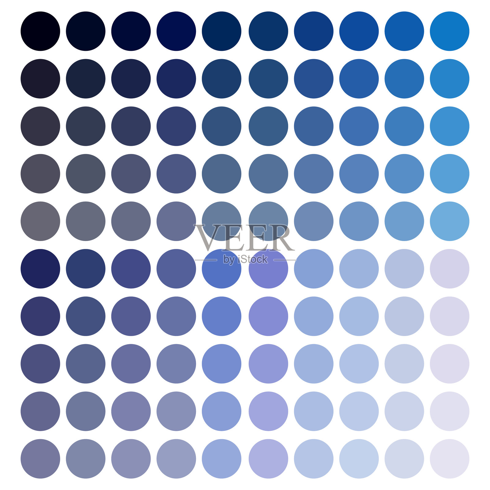 蓝色渐变圆圈。酷炫的颜色过渡。矢量几何设计。渐变图案插图。插画图片素材