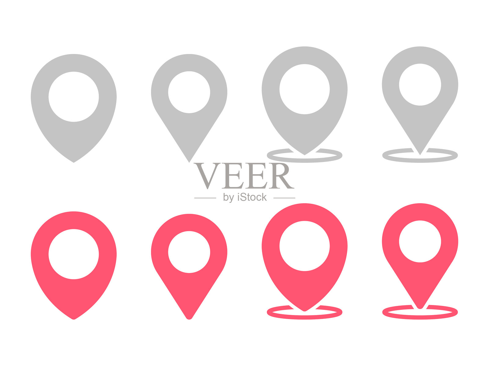 位置和地图图钉图标集矢量设计插画图片素材