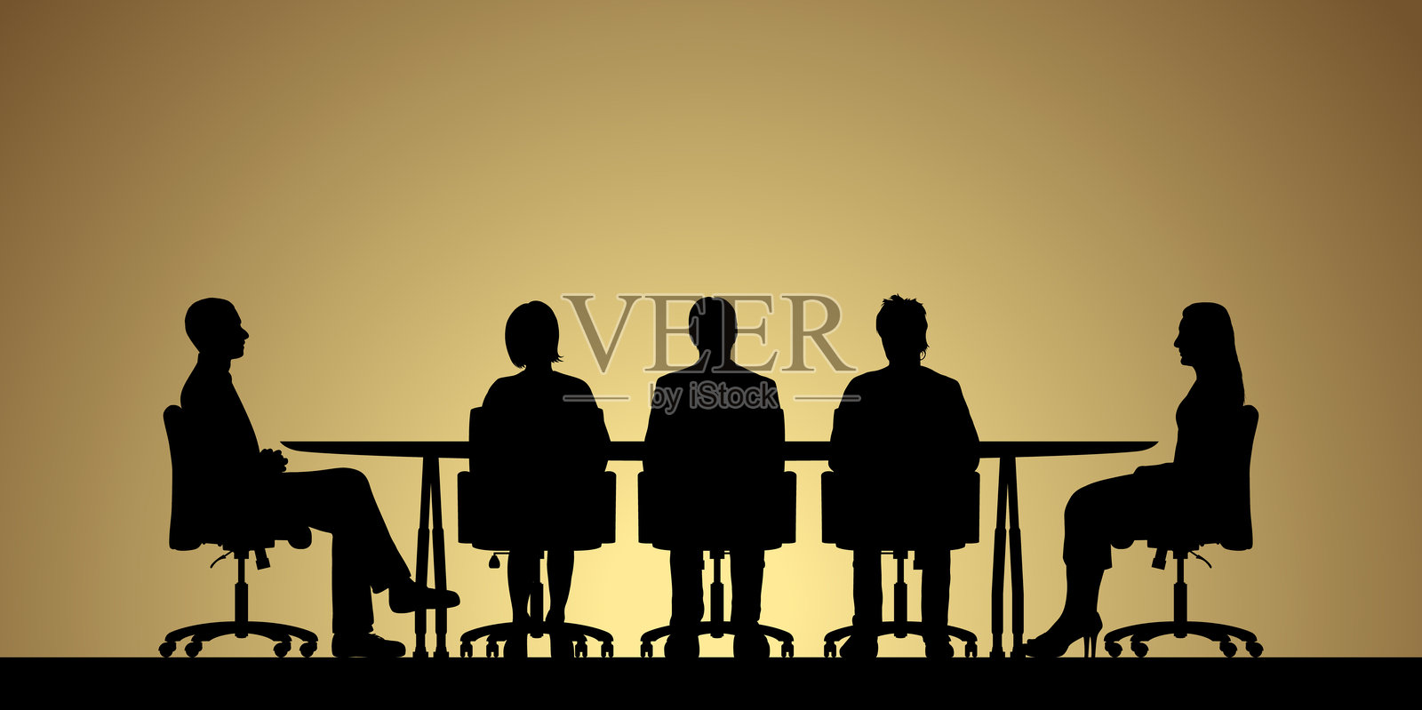 会议剪影插画图片素材