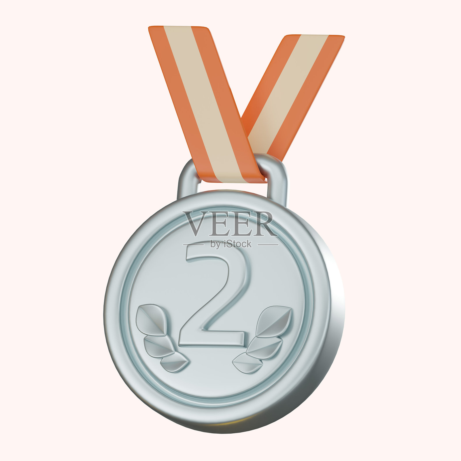 3D渲染，成就与奖项的银奖图标插图照片摄影图片