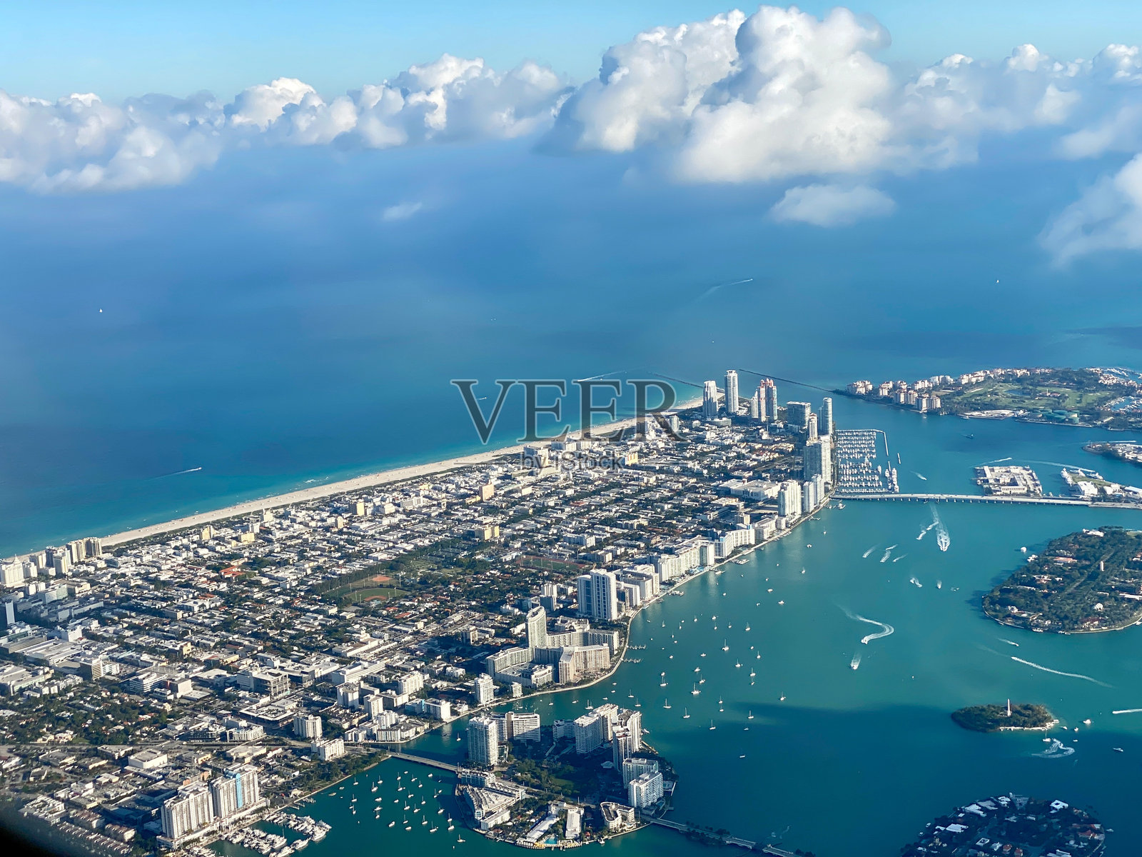 佛罗里达州迈阿密海滩的鸟瞰图