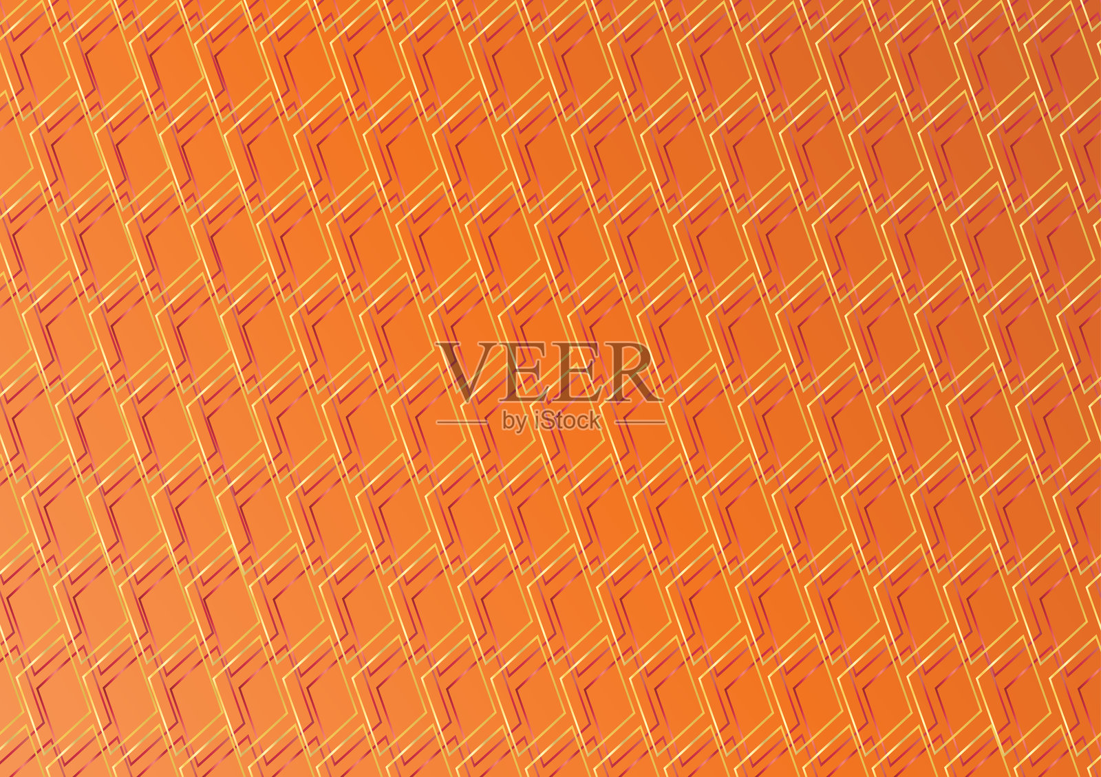 橙色渐变背景上的叠加方形图案插图照片摄影图片