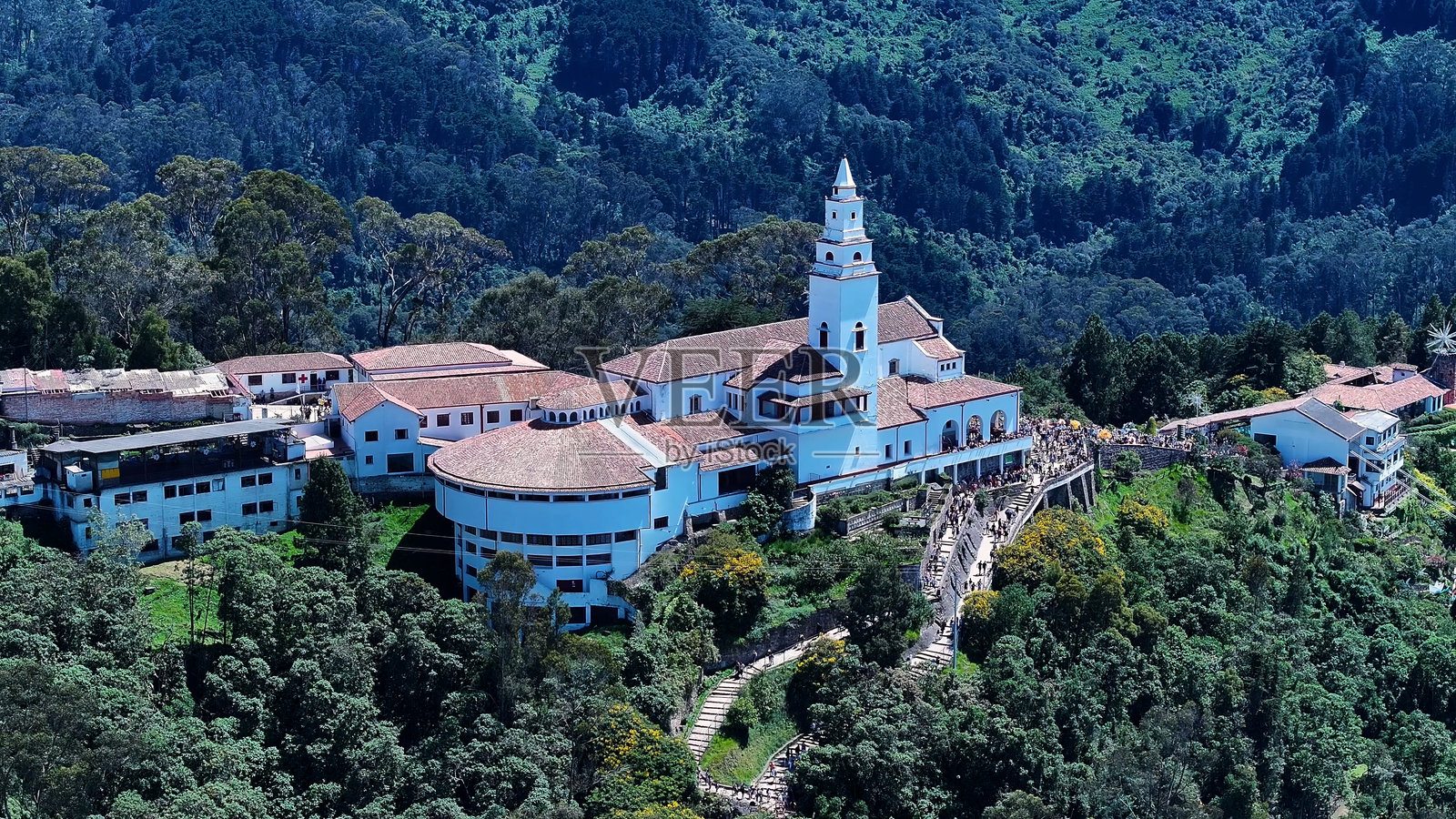 哥伦比亚昆迪纳马卡的波哥大蒙塞拉特圣所。照片摄影图片