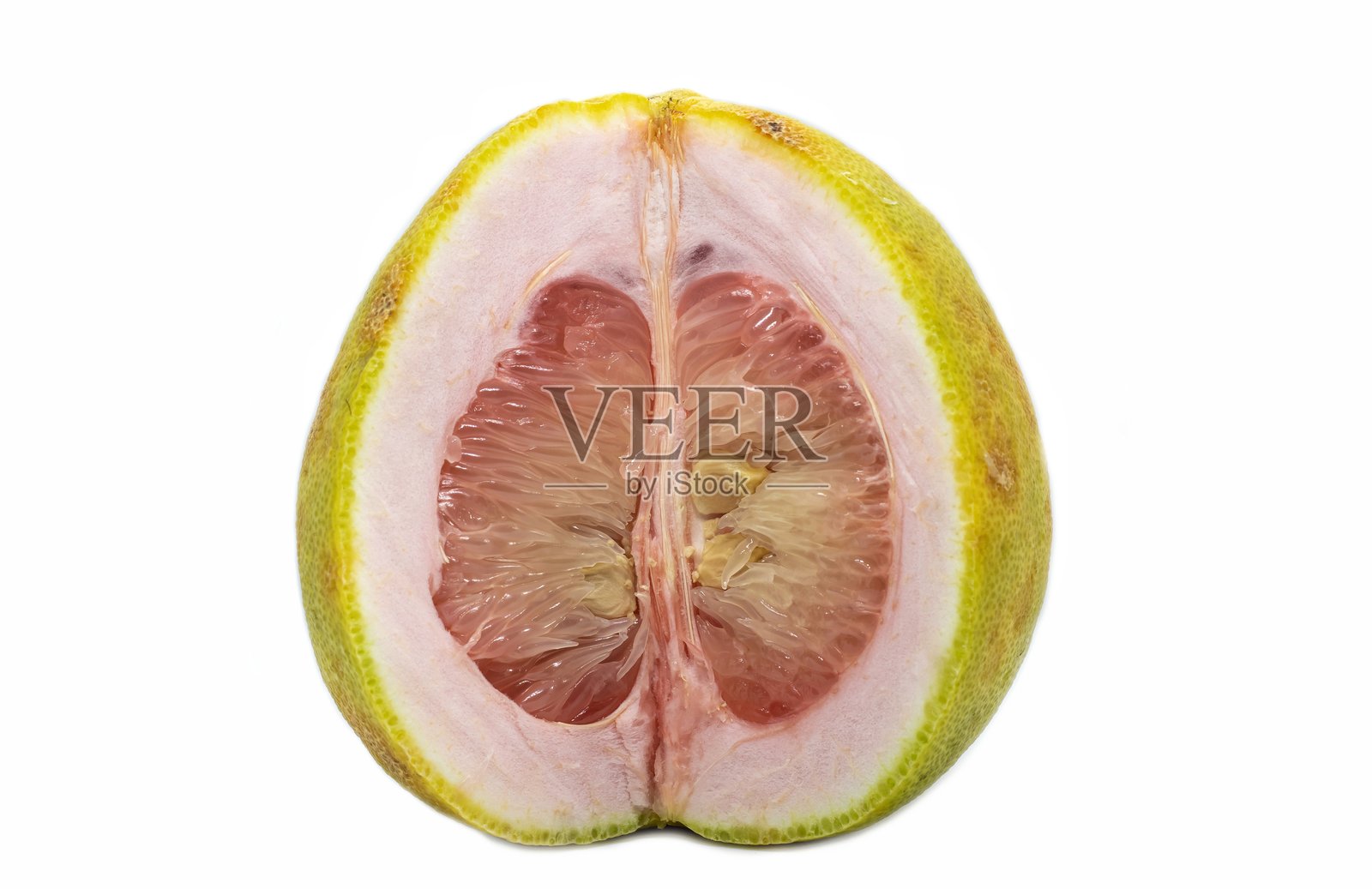 成熟的柚子或葡萄柚，孤立在白色背景上，留有空白空间照片摄影图片