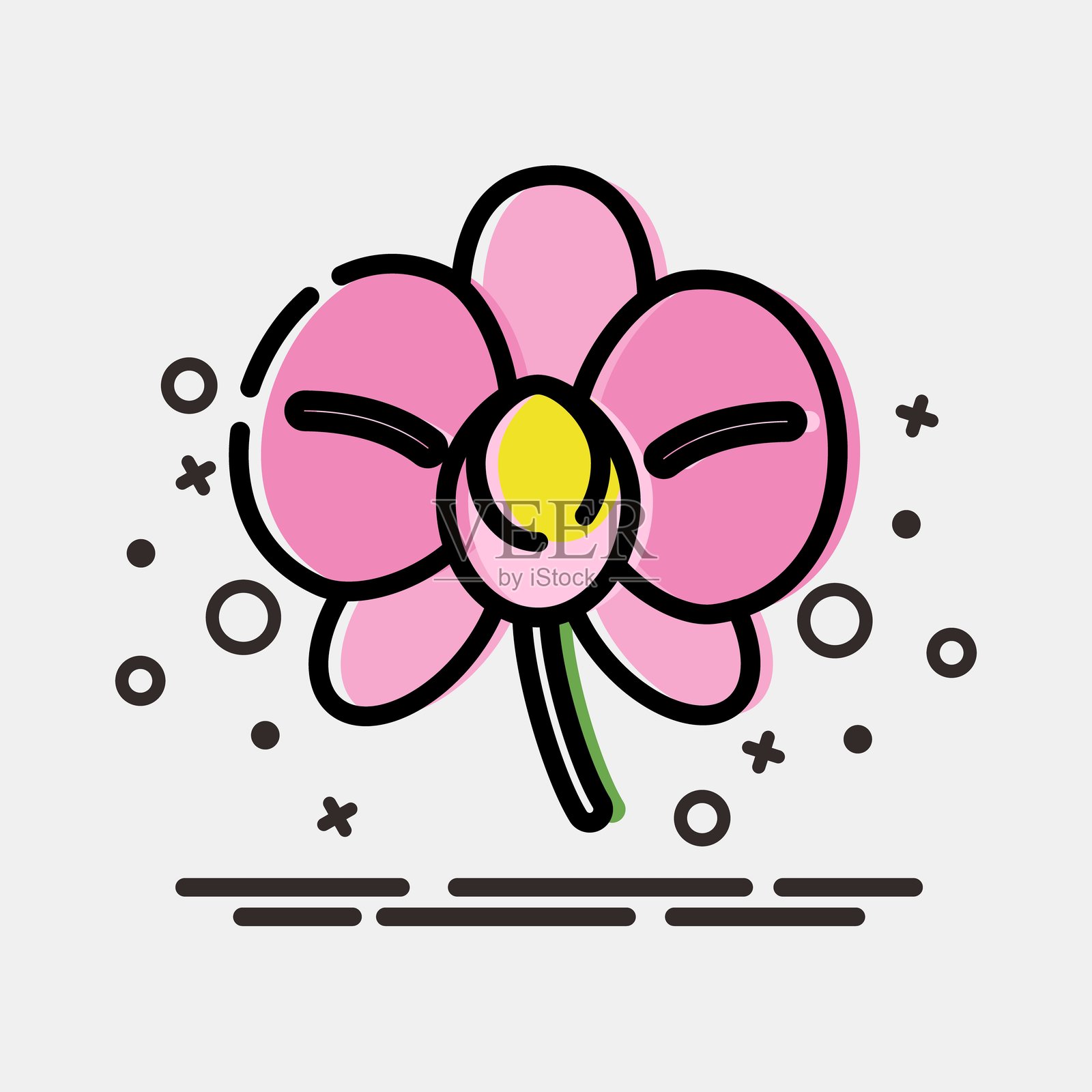 图标兰花。美丽的花卉元素。MBE风格的图标。插画图片素材