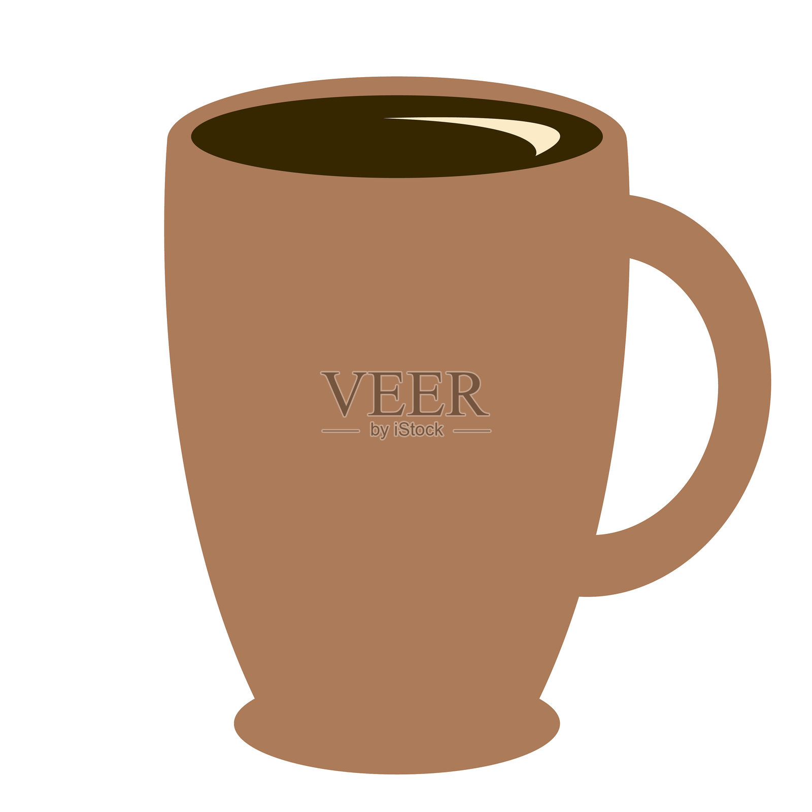 咖啡杯。侧面视图。不同类型。菜单。热咖啡。快餐杯饮料。早餐与咖啡因。白色马克杯。EPS 10插画图片素材