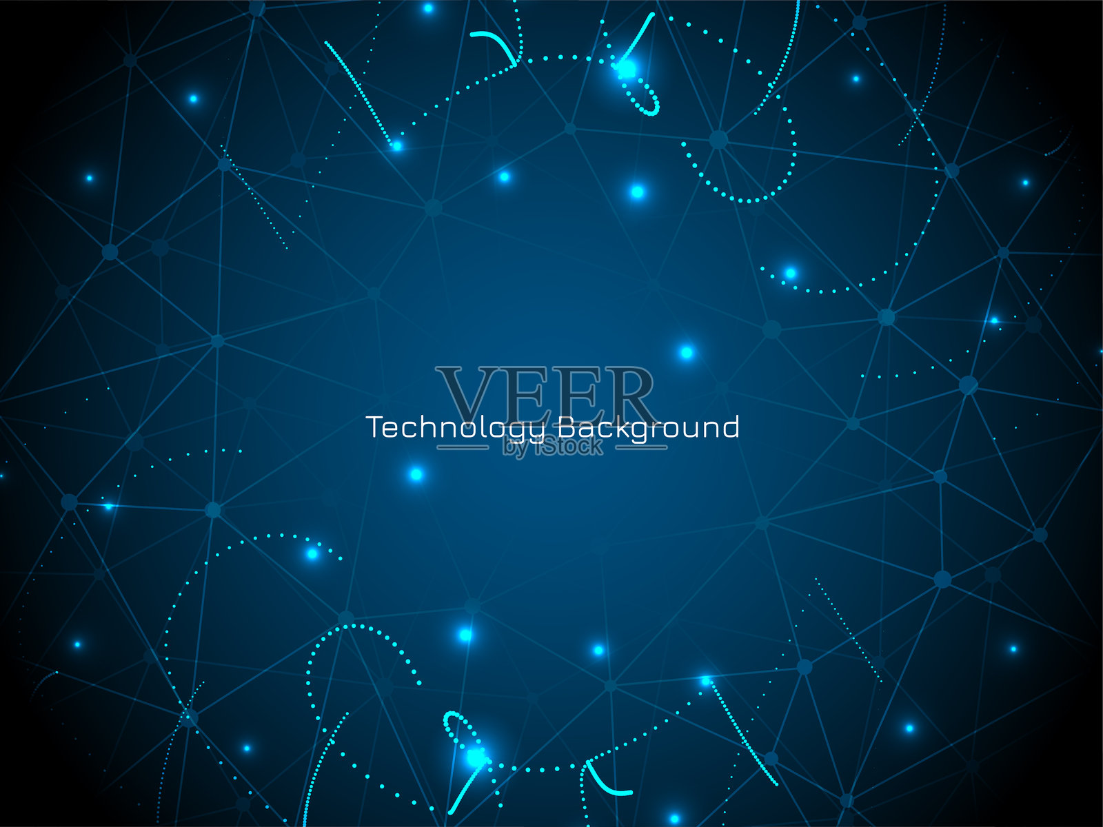 抽象的数字科技蓝色背景插画图片素材