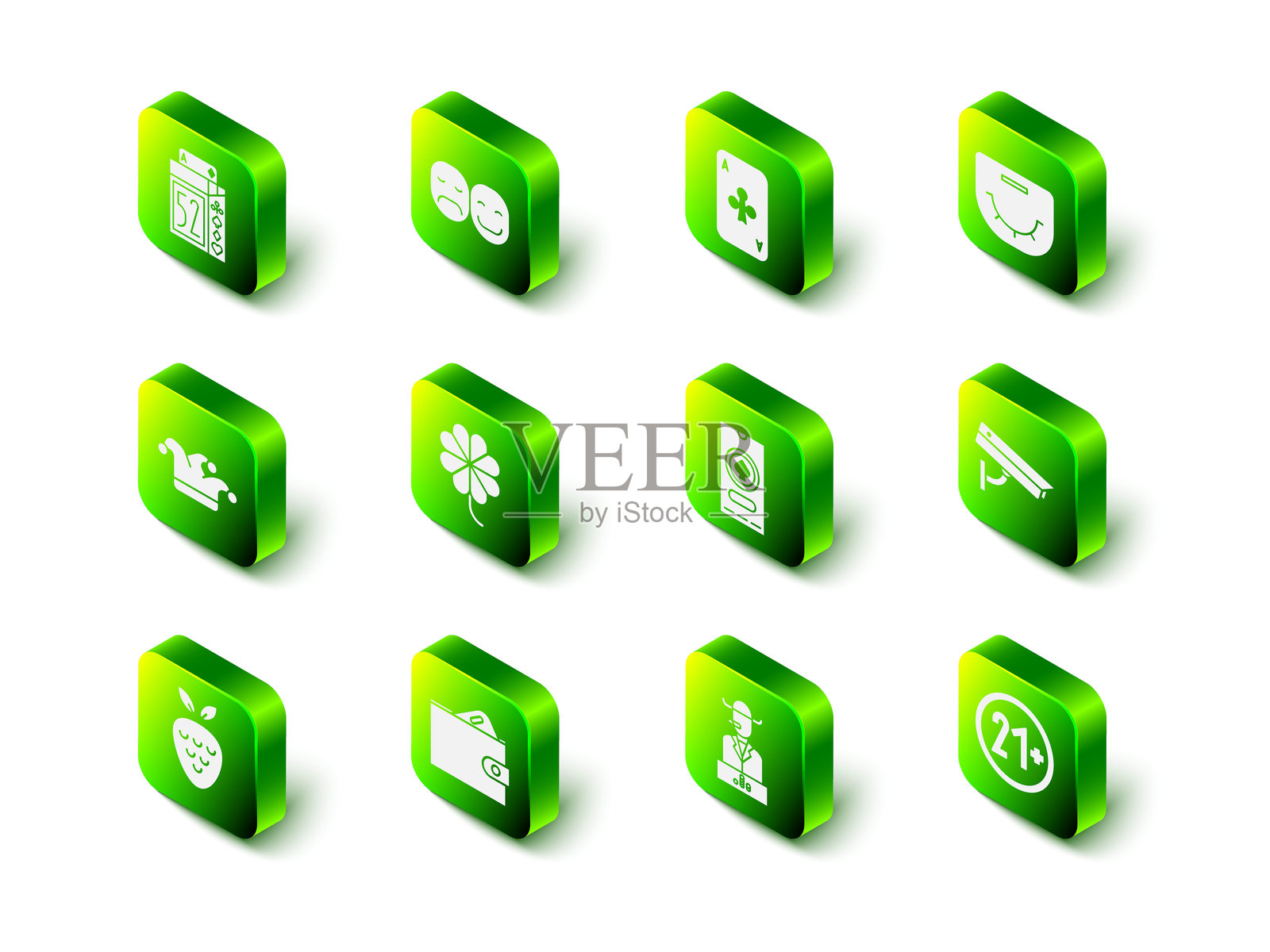 扑克玩家，带梅花的扑克牌，桌子，监控摄像头，21岁以上，赌场扑克锦标赛邀请函，钱包和钱的图标。矢量图。插画图片素材