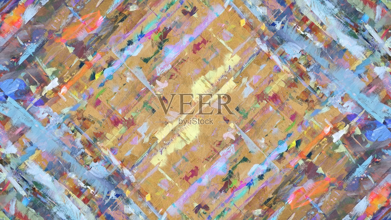 在手工纸上用不同颜色的笔触创作的抽象画。背景插图。插画图片素材