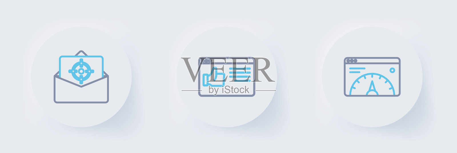 网站统计图标、浏览器窗口和邮件图标。矢量图。插画图片素材