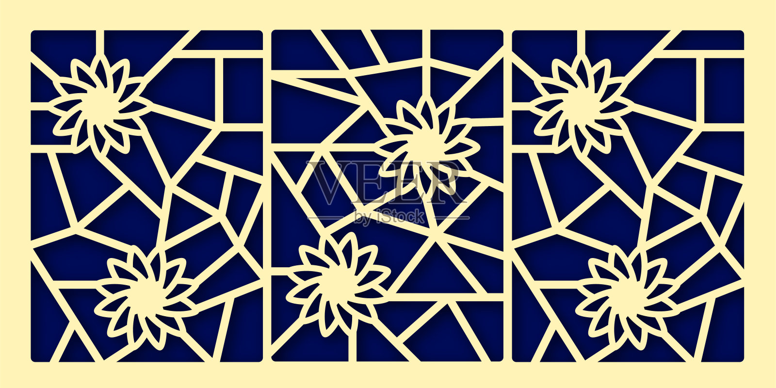 纸雕风格的抽象几何背景插画图片素材