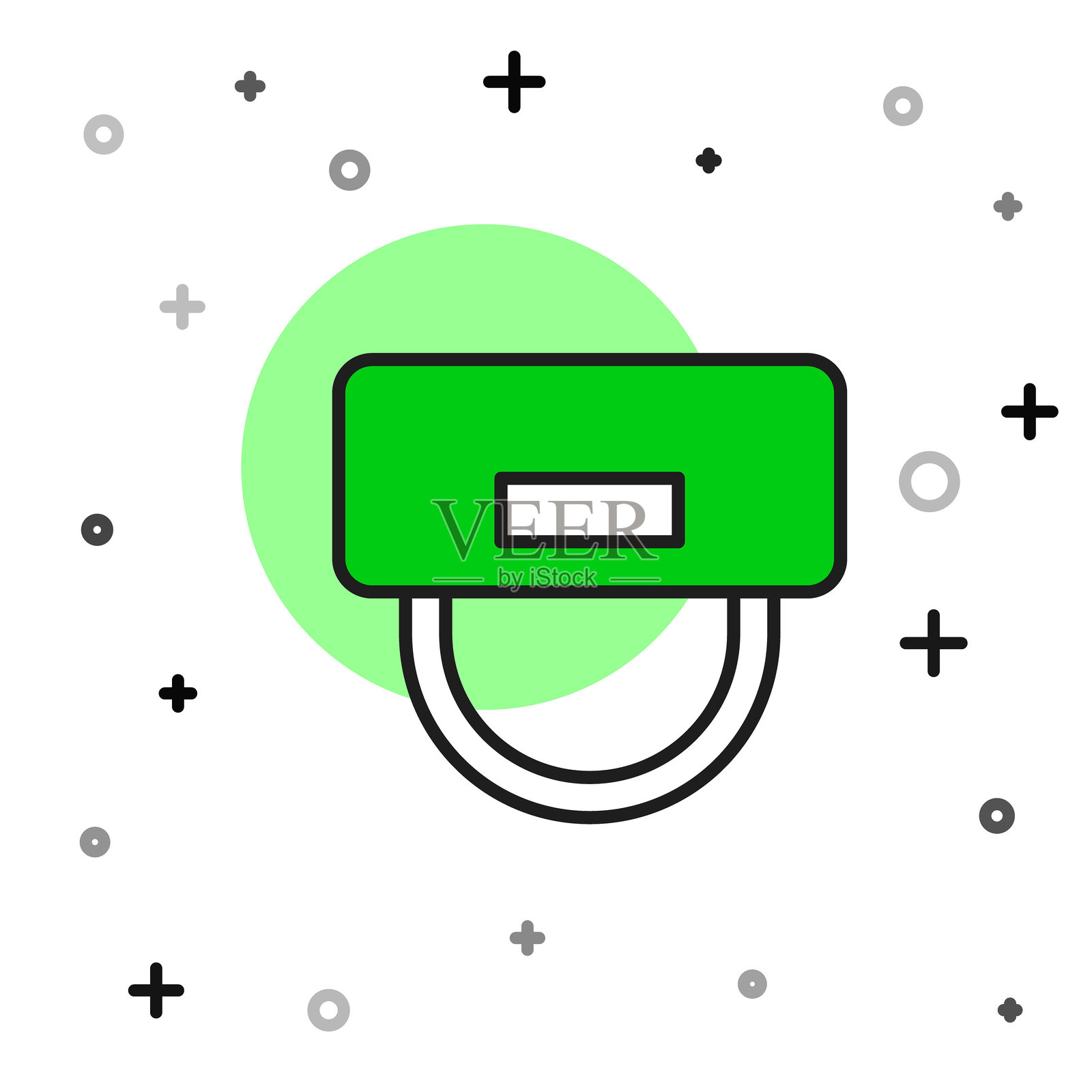 填充轮廓的礼宾帽图标，背景为白色。酒店度假服务符号。矢量图。插画图片素材