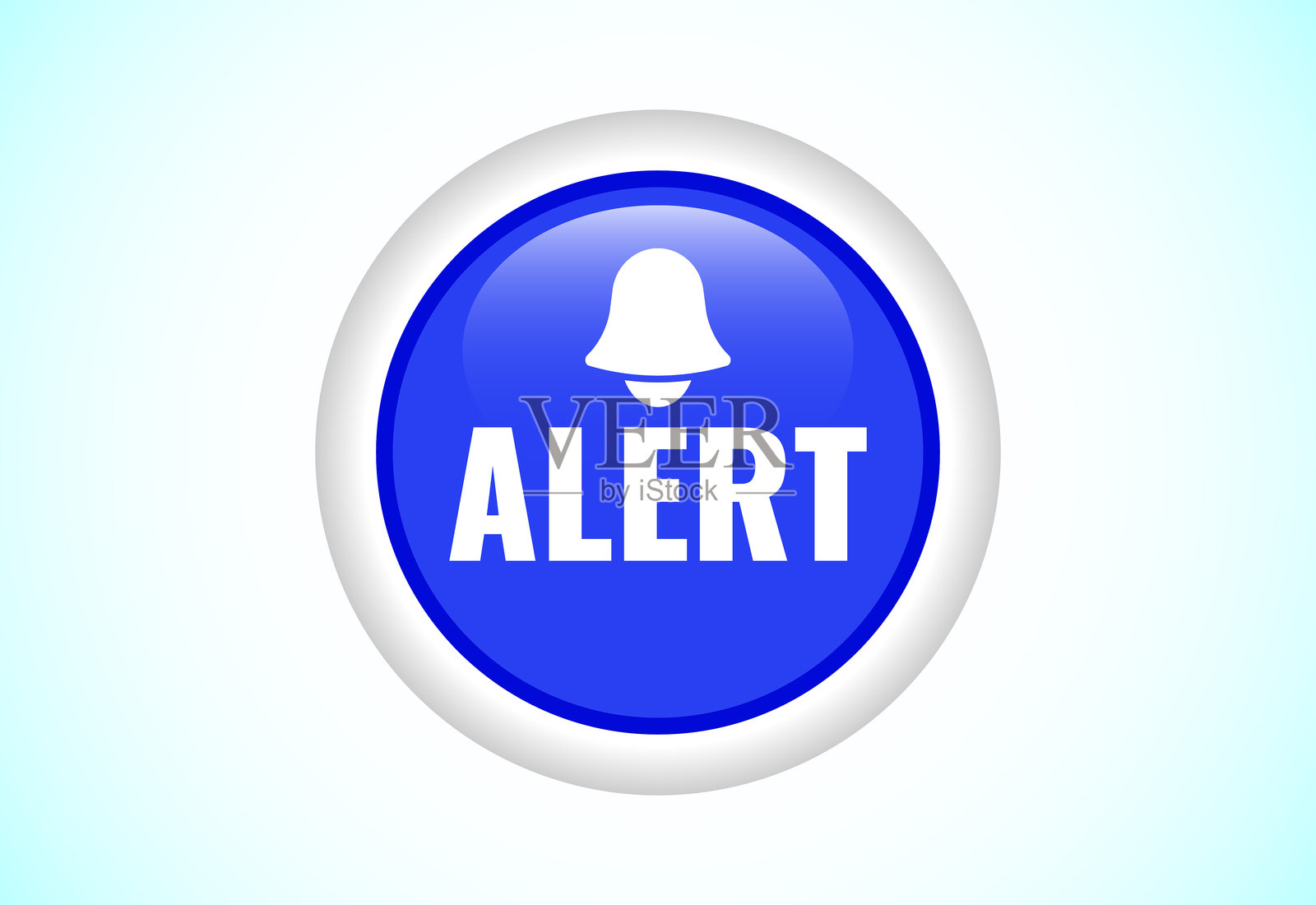 警报按钮设计插图。适合移动应用和网站用户界面设计。插画图片素材