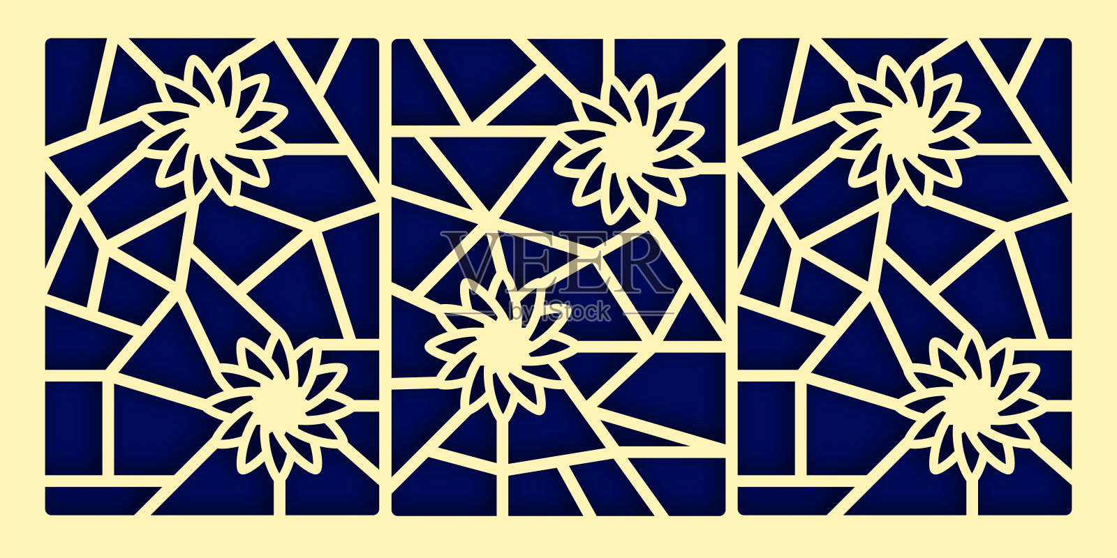 纸雕风格的抽象几何背景插画图片素材