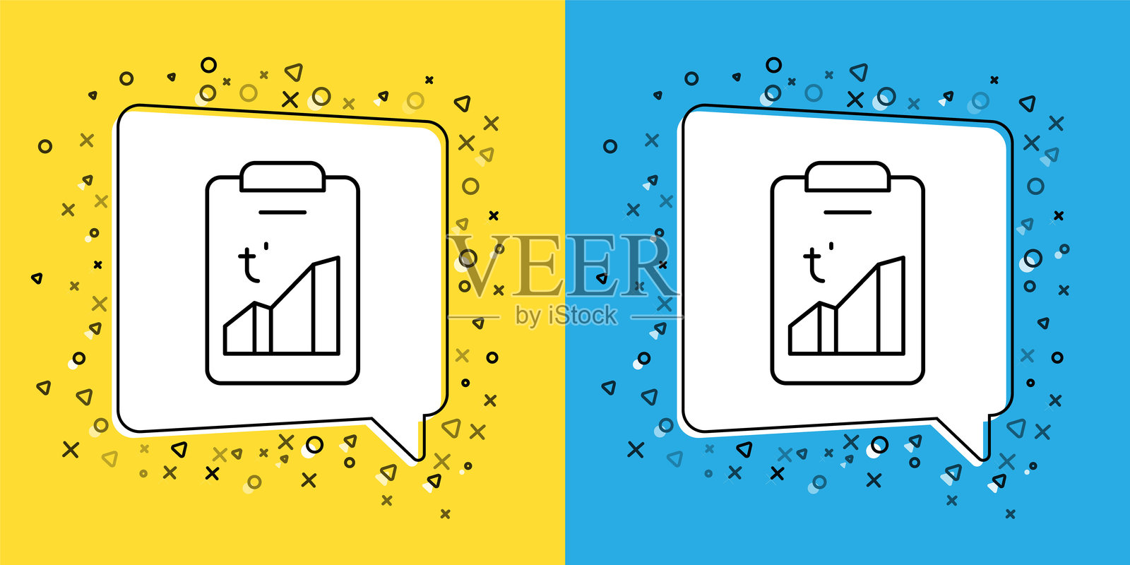 地球融化的全球变暖图标，背景为黄色和蓝色。生态问题与解决方案 - 温度计。矢量图。插画图片素材